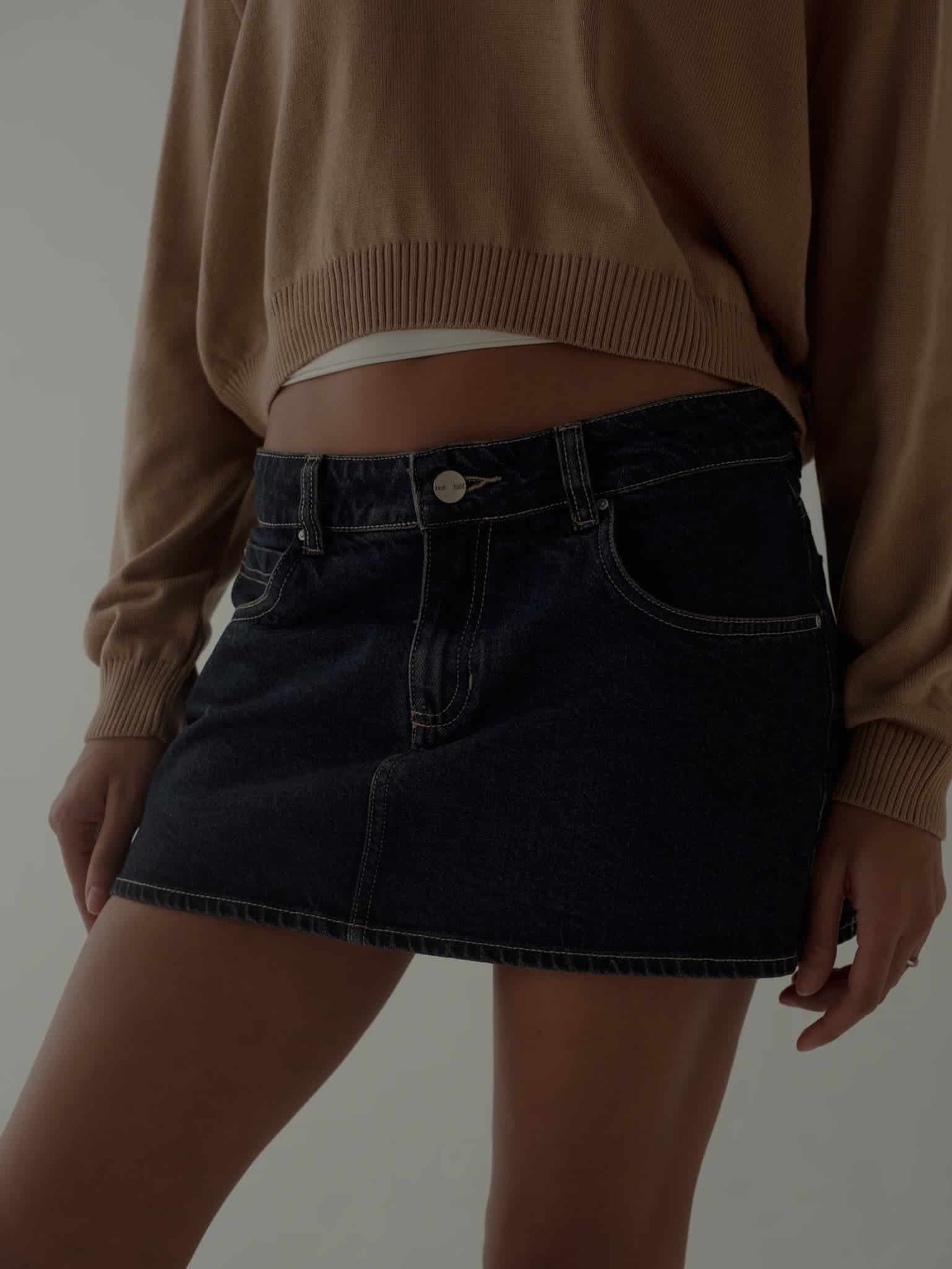 INDIGO MINI SKIRT - RAW DENIM - miniatura 9