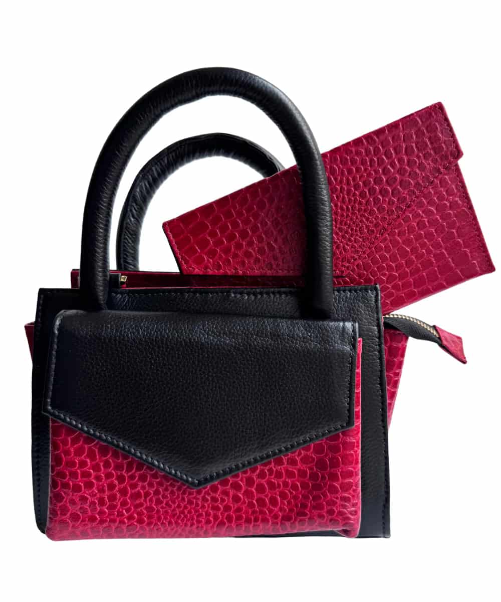 MiniBag Latido Rojo – Bolso de Cuero Texturizado - miniatura 1