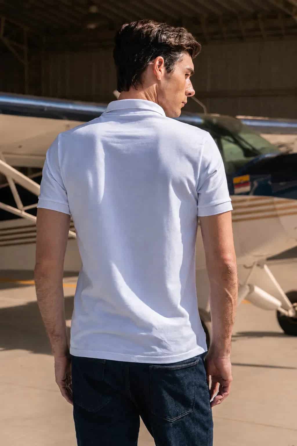 Camiseta Polo Basic Hombre Blanca - miniatura 4