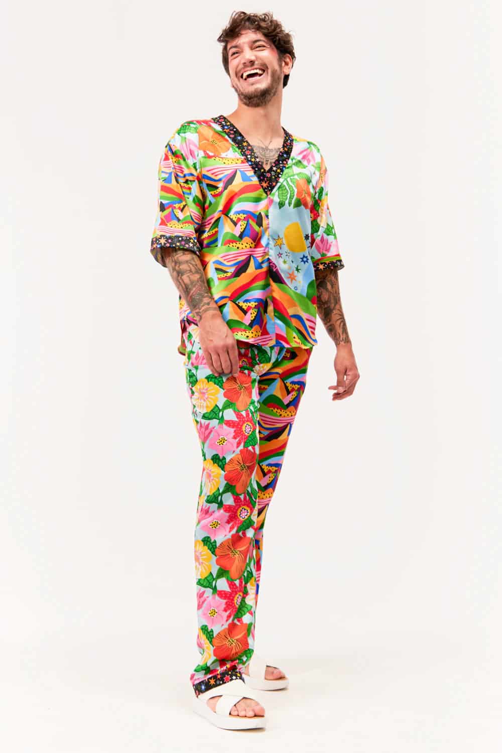Blusa V Unisex / Estampado Altiplano - miniatura 1