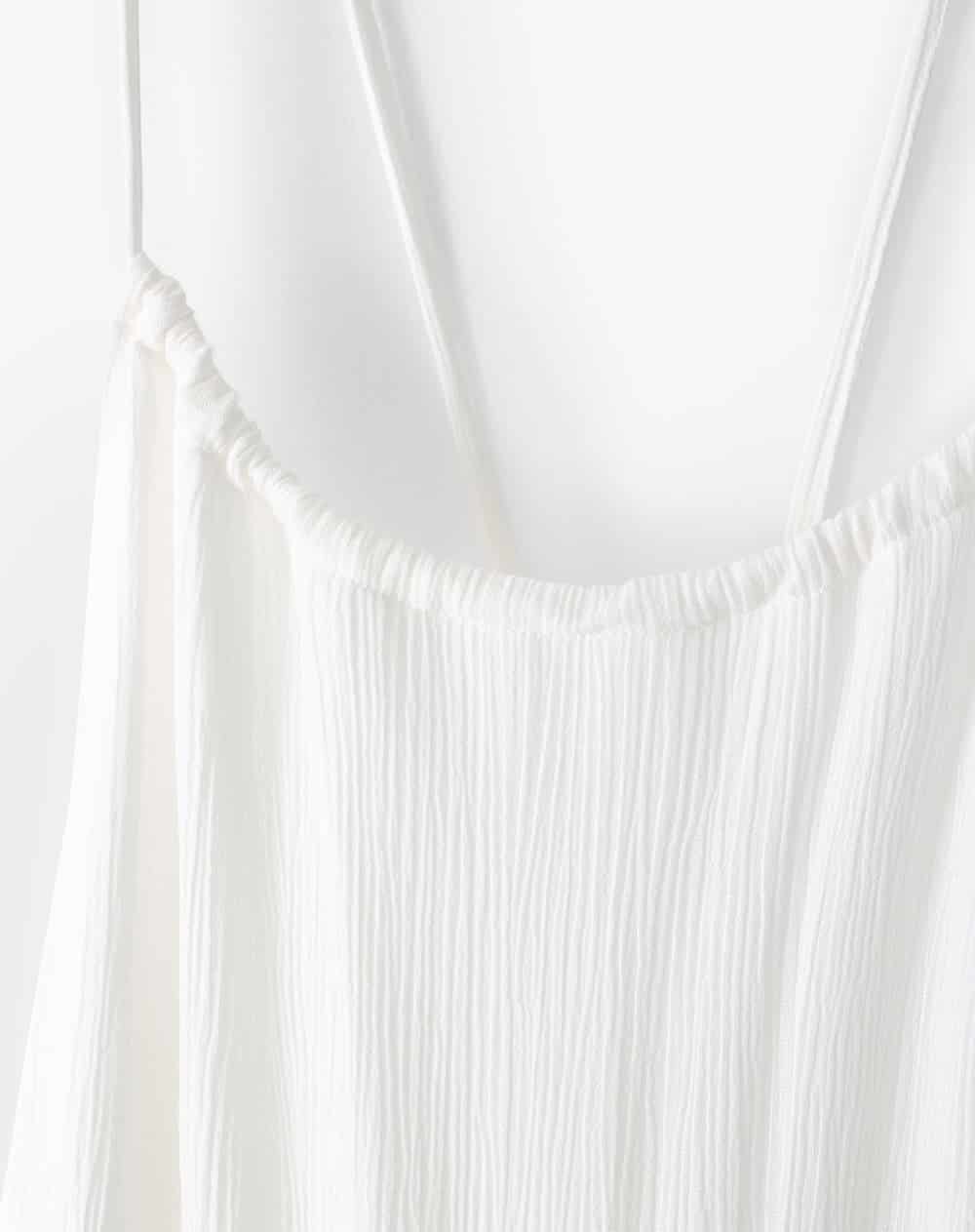 Vestido largo bloques blanco mujer - miniatura 7