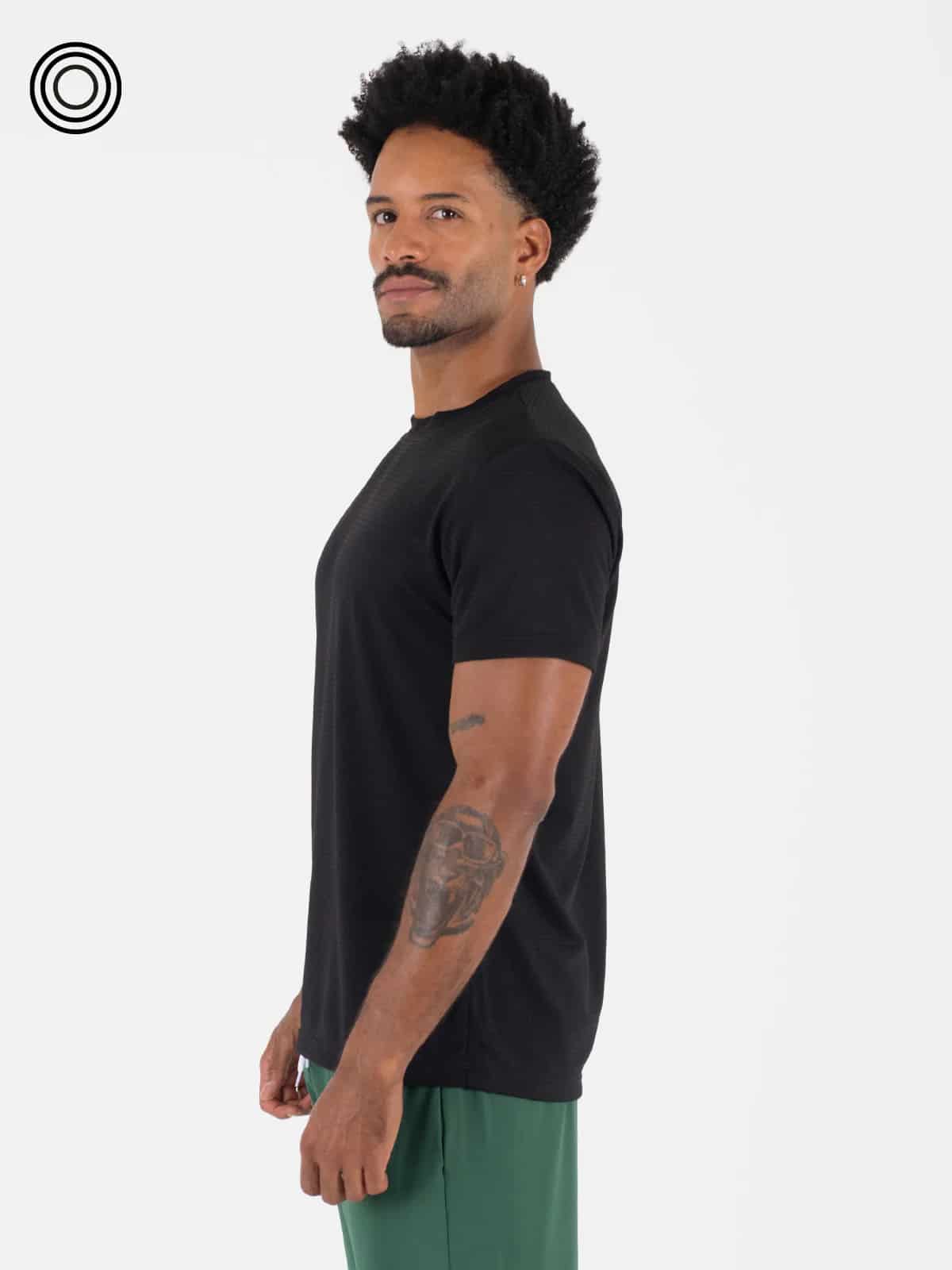 Camiseta panal hombre negra - miniatura 3