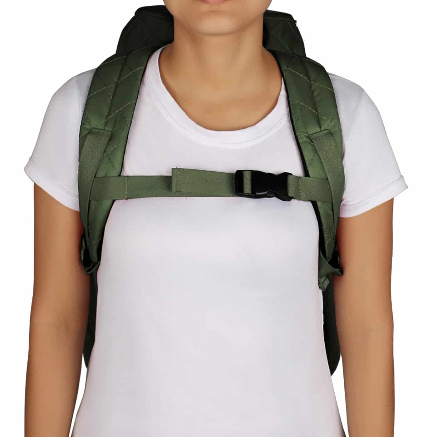 Morral Viajero Plegable Puffer Verde Militar - miniatura 6