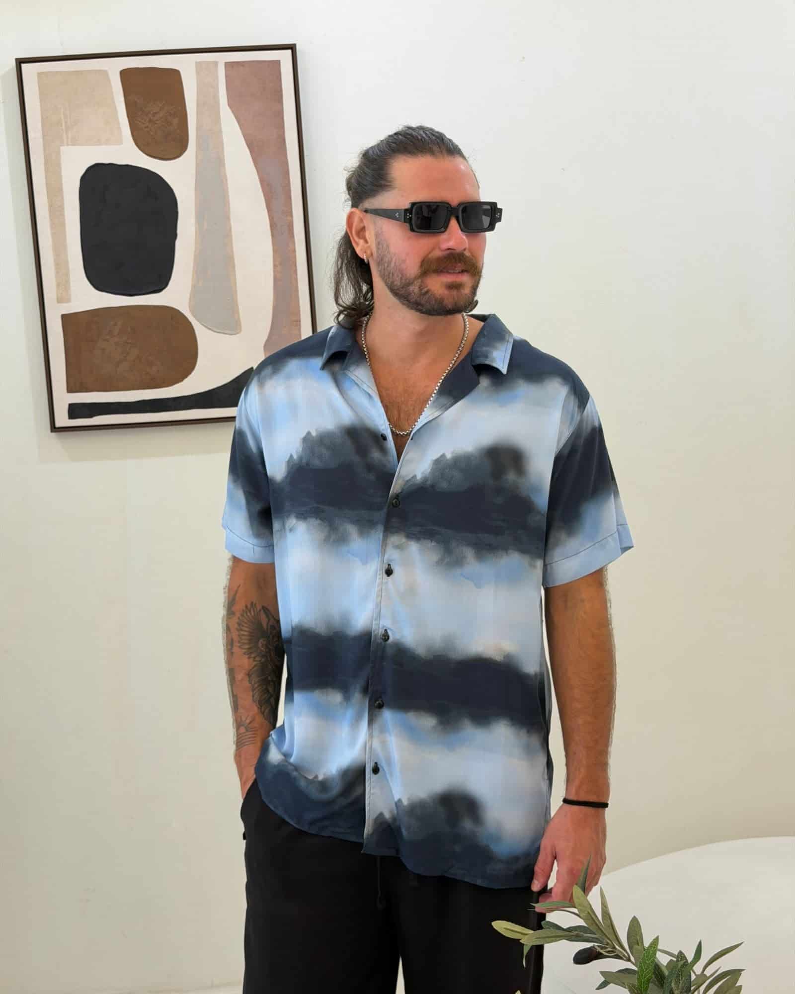 Camisa 3/4 Blue aurora - miniatura 1