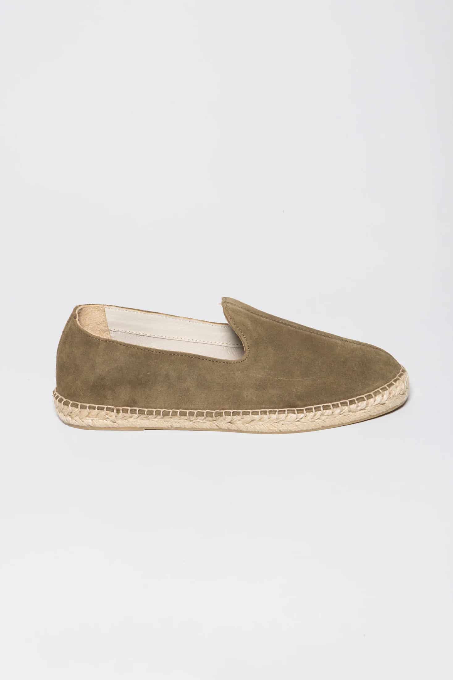 Men's leather espadrille kaki canvas - miniatura 4