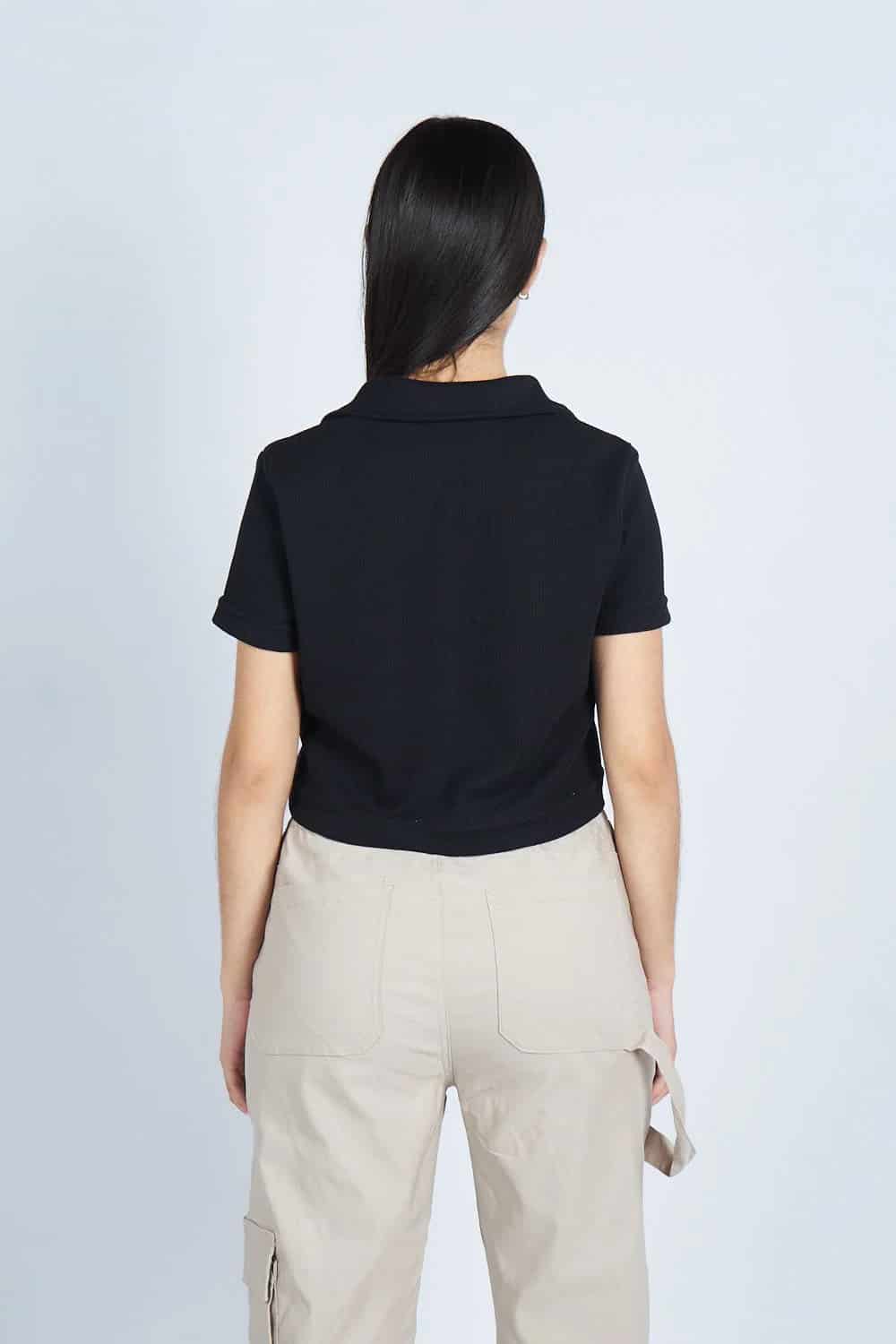 Lounge cropped Polo textura Negra | Drop 03 | - miniatura 4