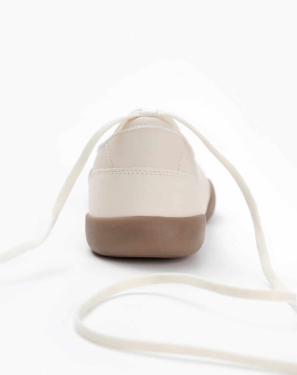 Baletas cordones beige mujer - miniatura 3