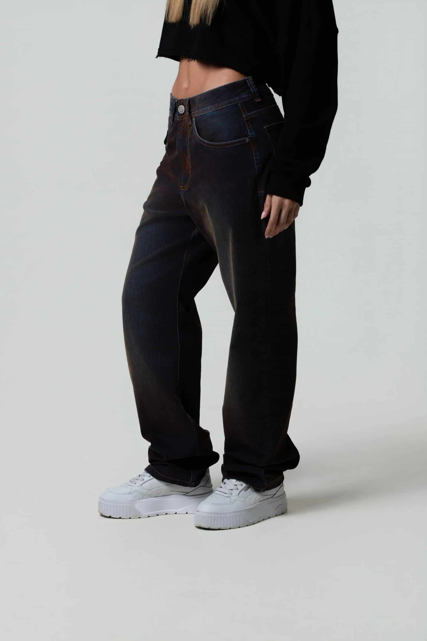PANTALON 5 BOLSILLOS COLOR AZUL INDIGO - miniatura 2
