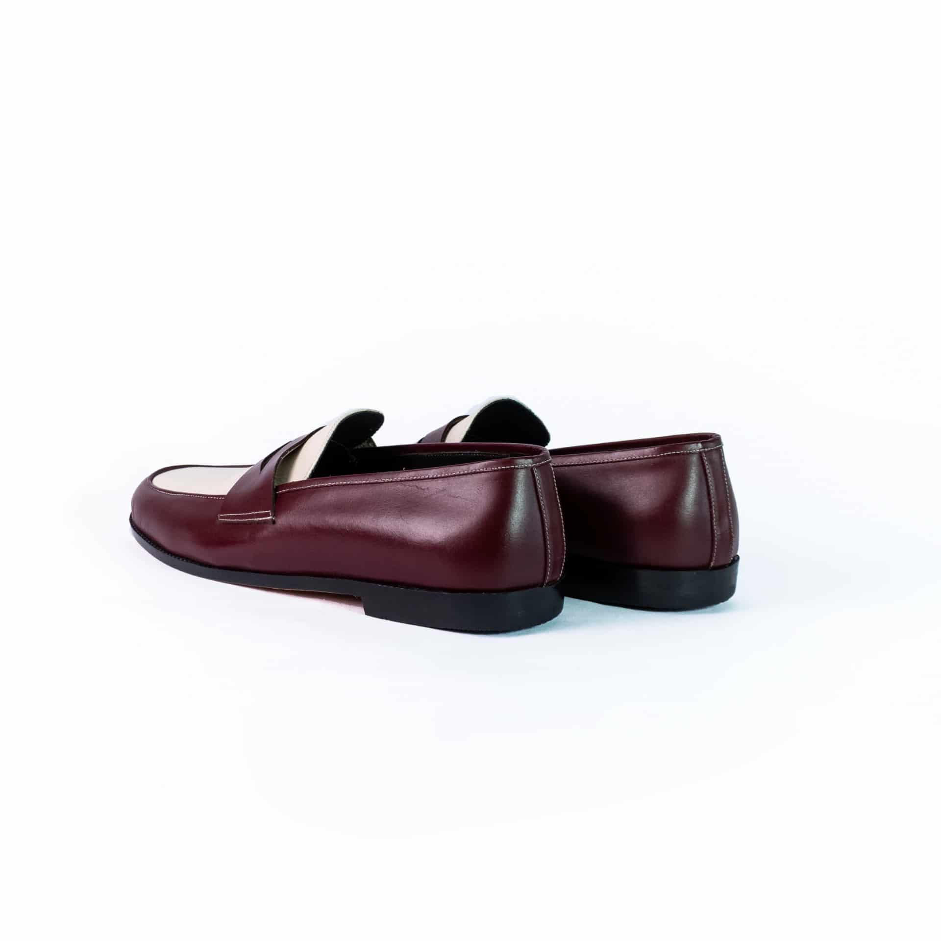 Penny loafers dark red & white - miniatura 3