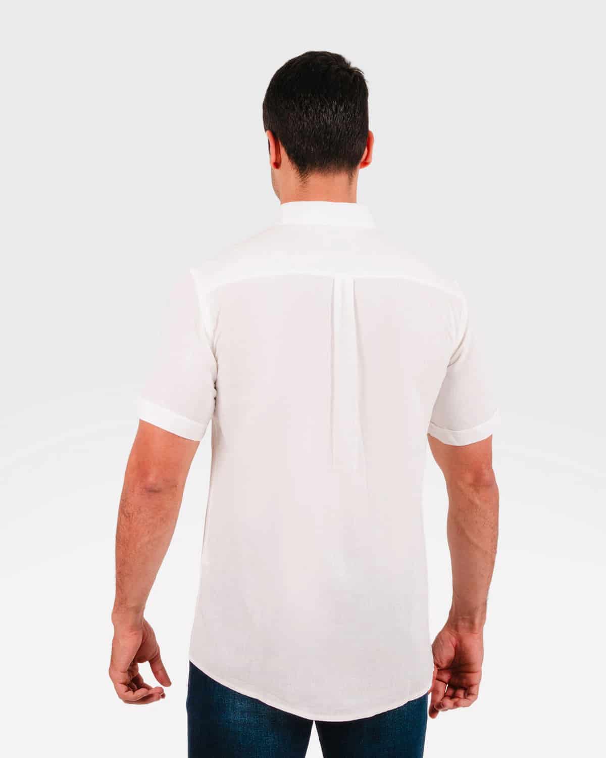 Camisa blanca manga corta para hombre - miniatura 36
