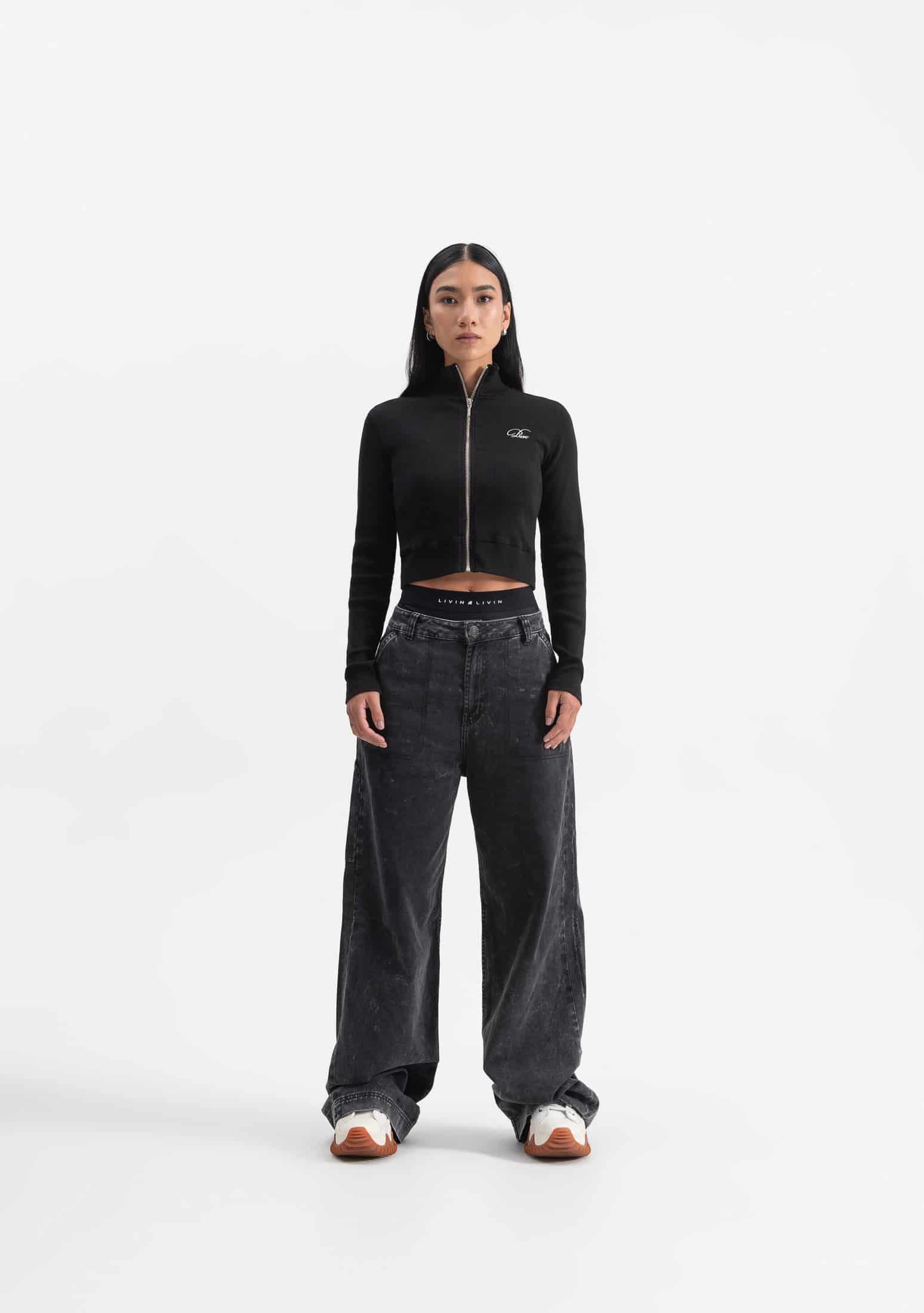 Knockout Woman Black Zip Jacket - miniatura 4
