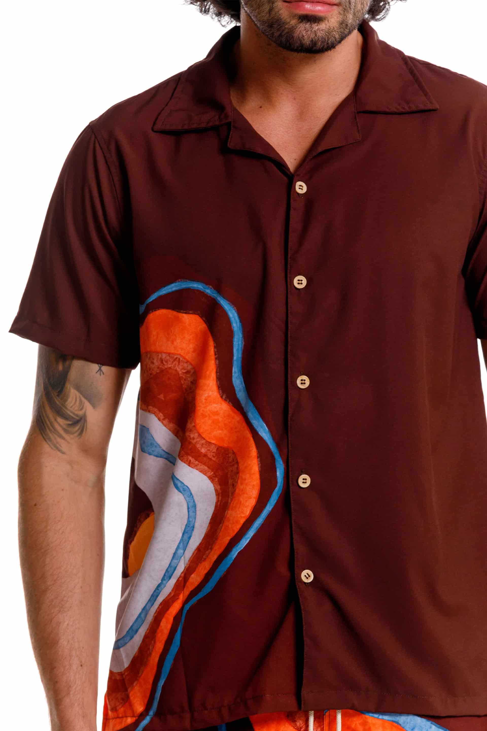 Camisa Playera Nebula Marrón - miniatura 2