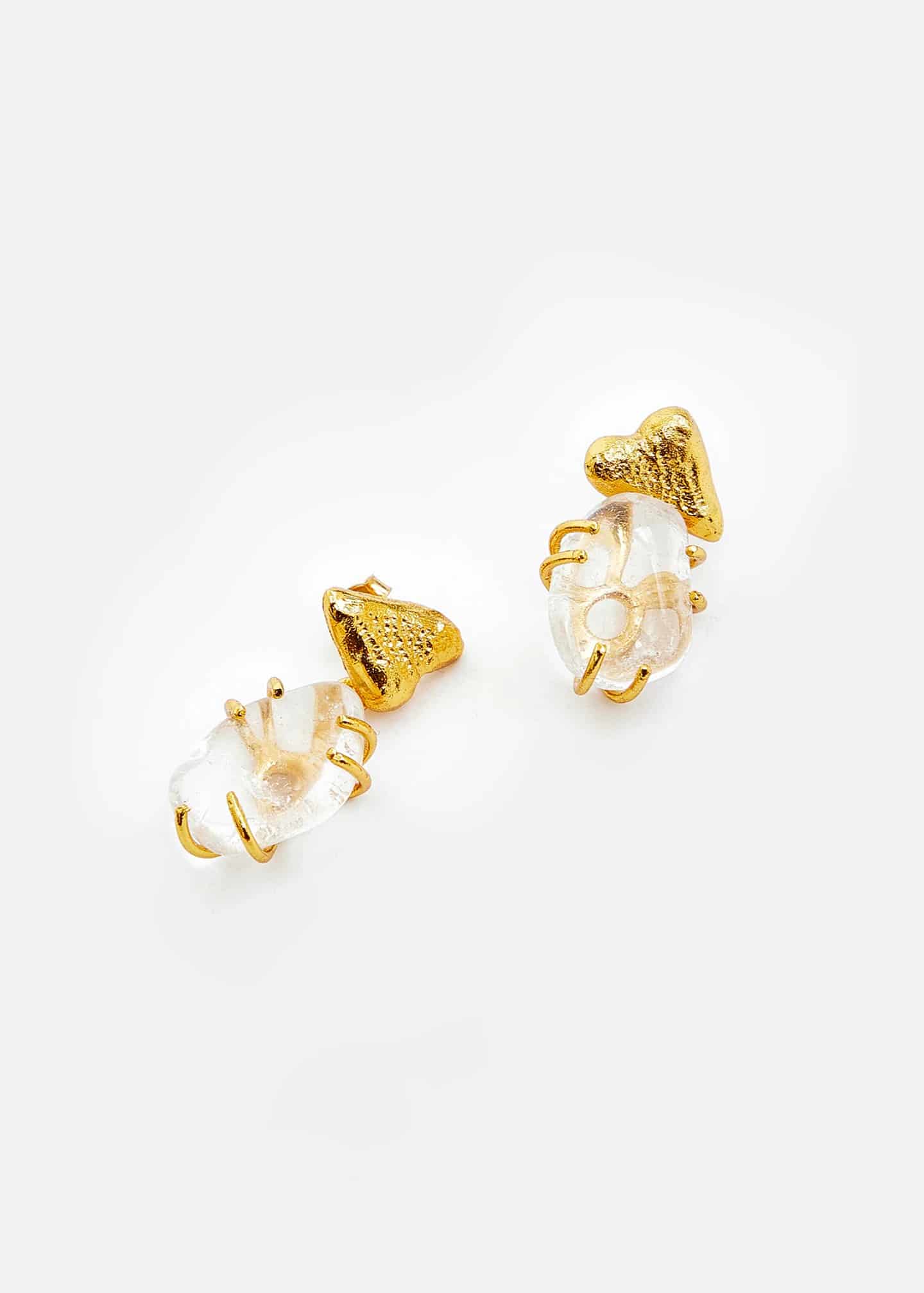 Aretes Mini Cuarzo Pétalos - miniatura 2