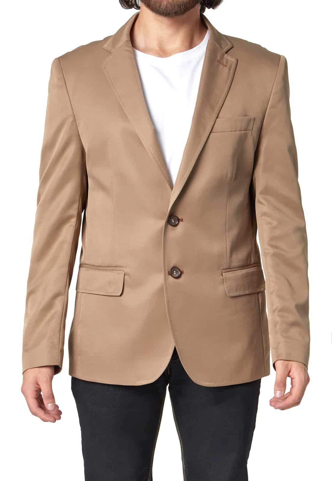 Blazer clásico café claro. - miniatura 9