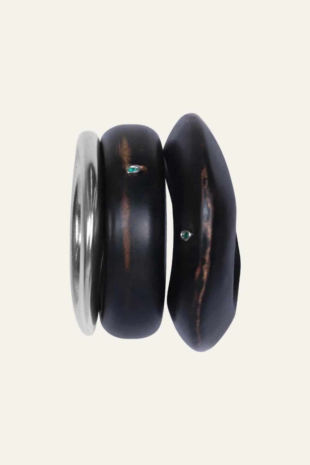 Por Un Sueño Bangles Set In Silver - miniatura 1