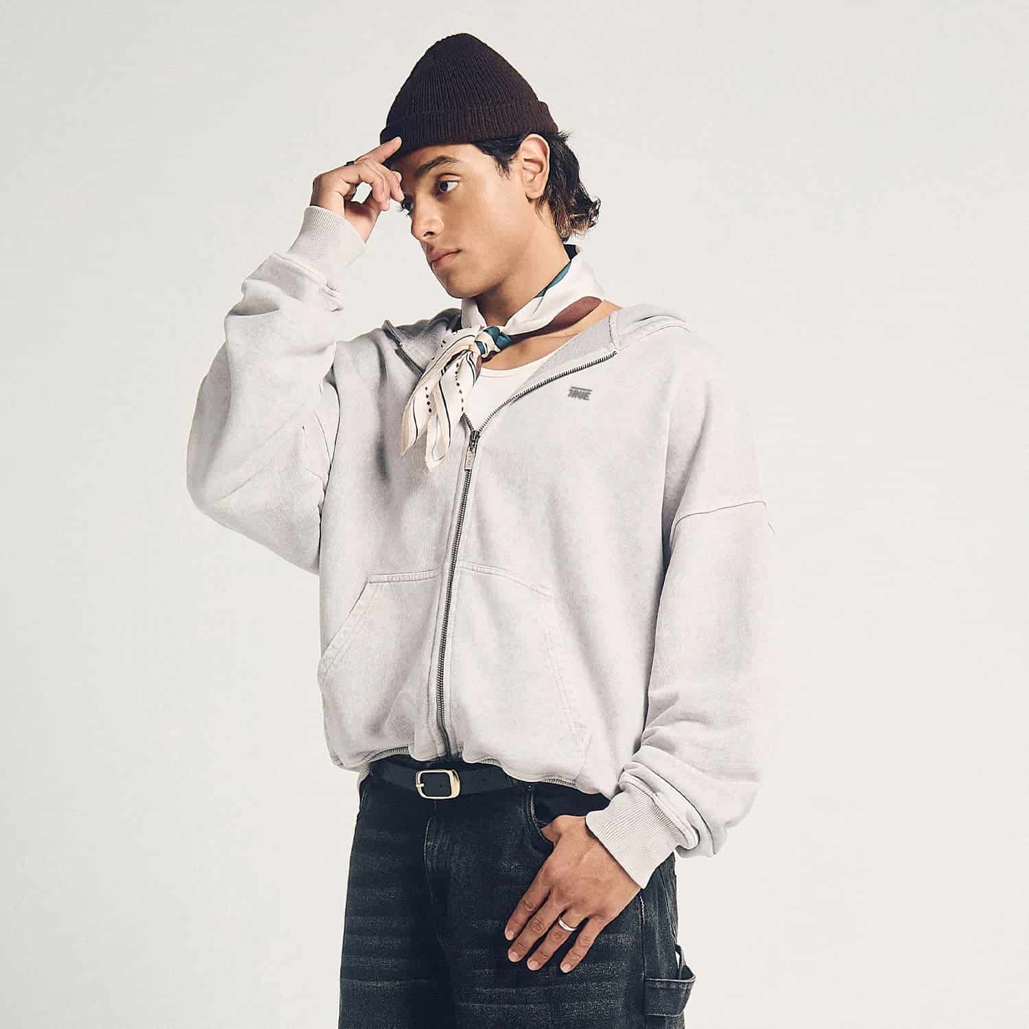 Classic Zipper Hoodie - Washed Gray - miniatura 2