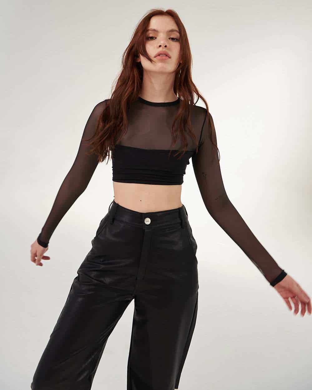 BLACK MESH TOP - miniatura 5