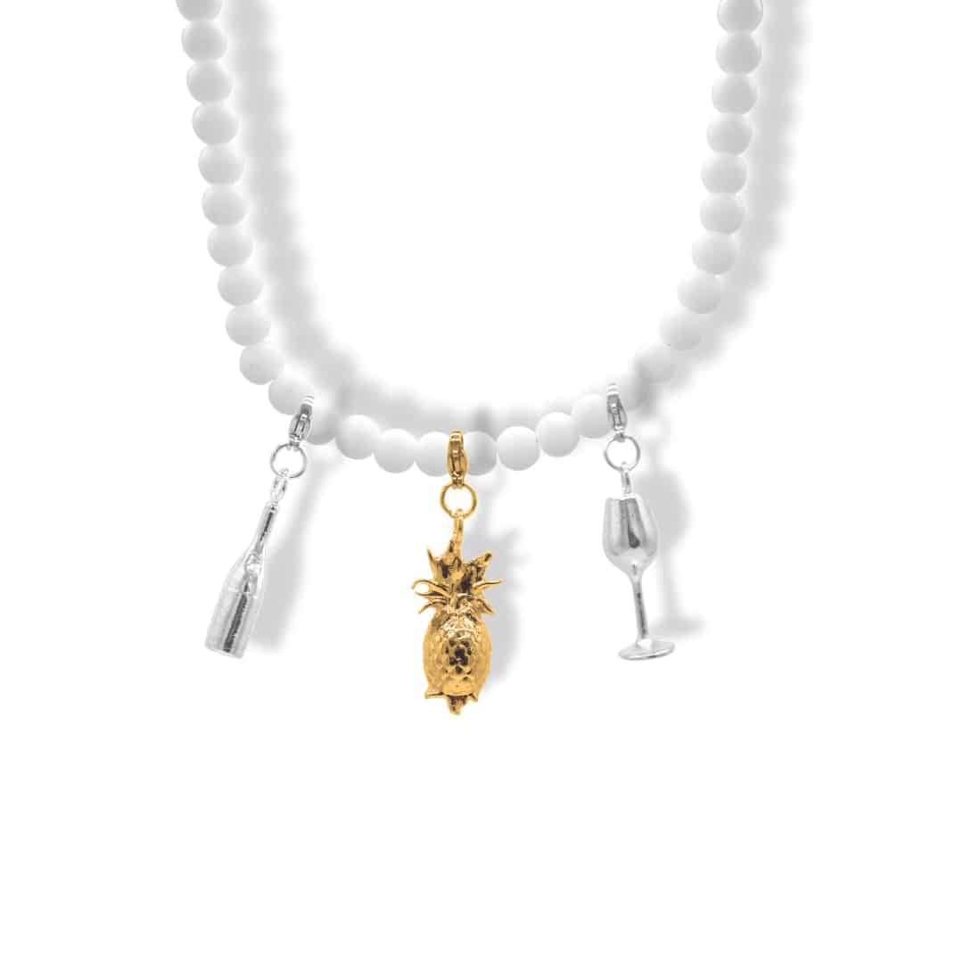 Collar de cristales blanco - miniatura 3