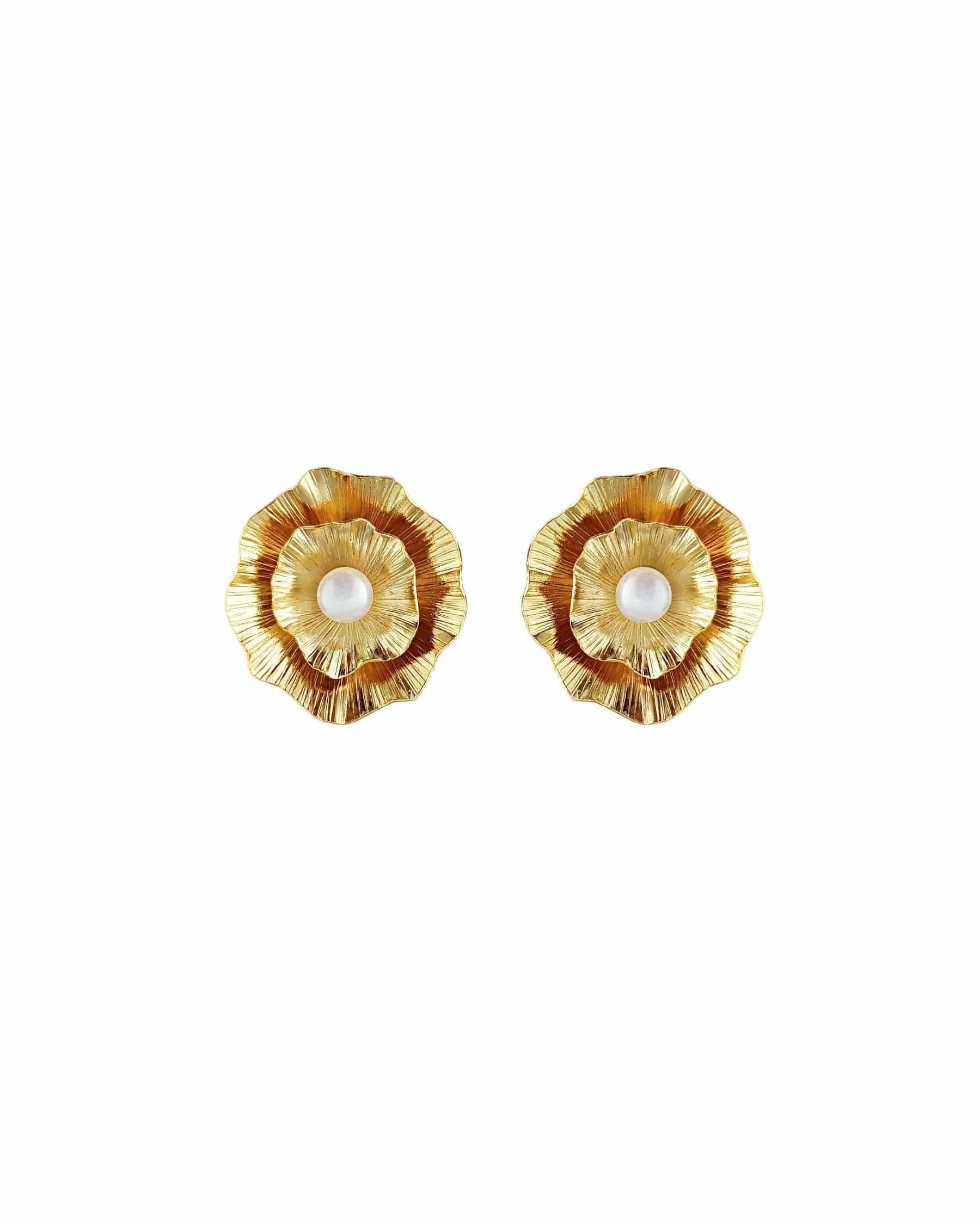 Aretes dorados con perla, Candela - miniatura 1