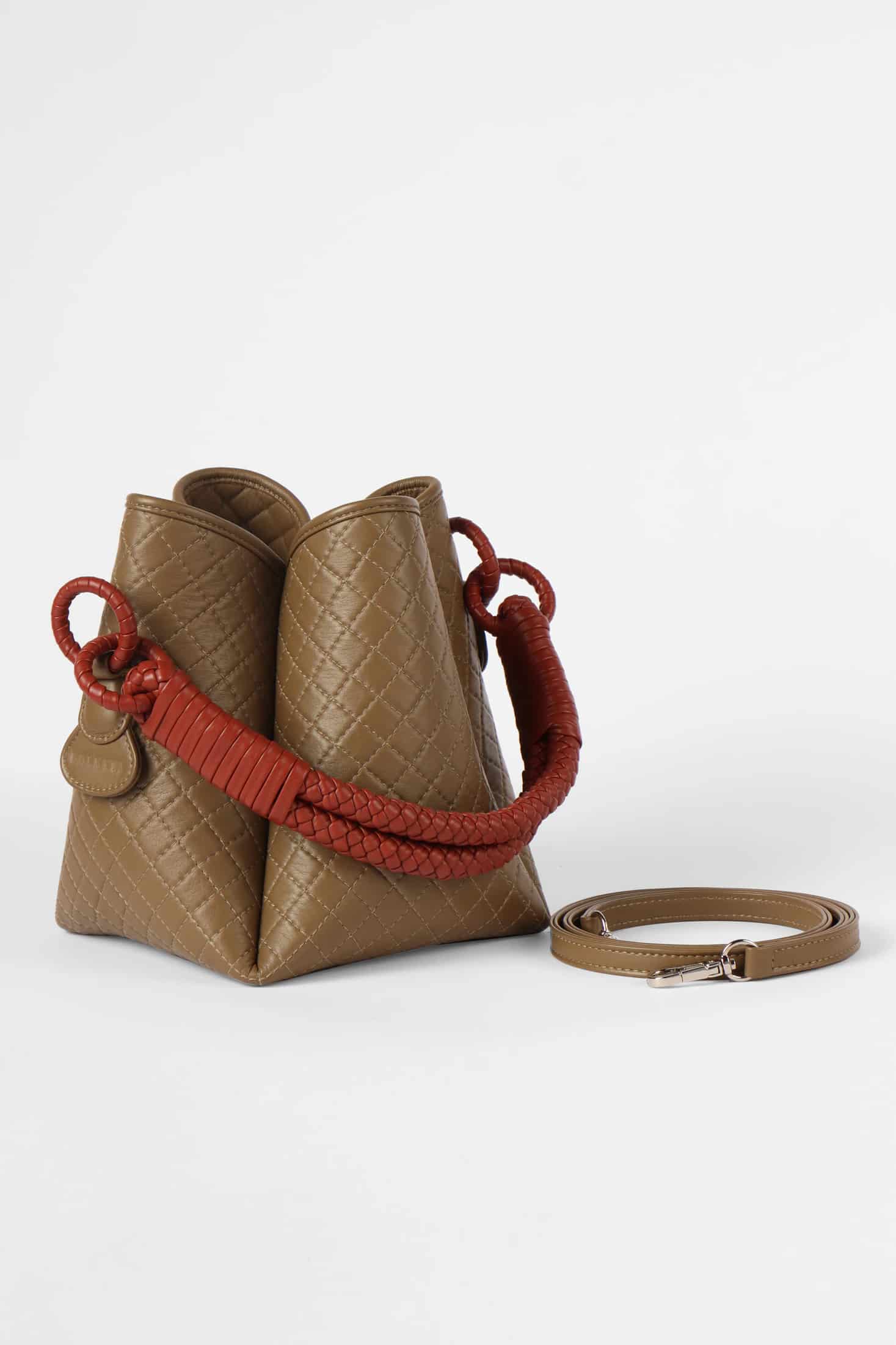 Tulip Bucket Bag, Olive & Brick - miniatura 4