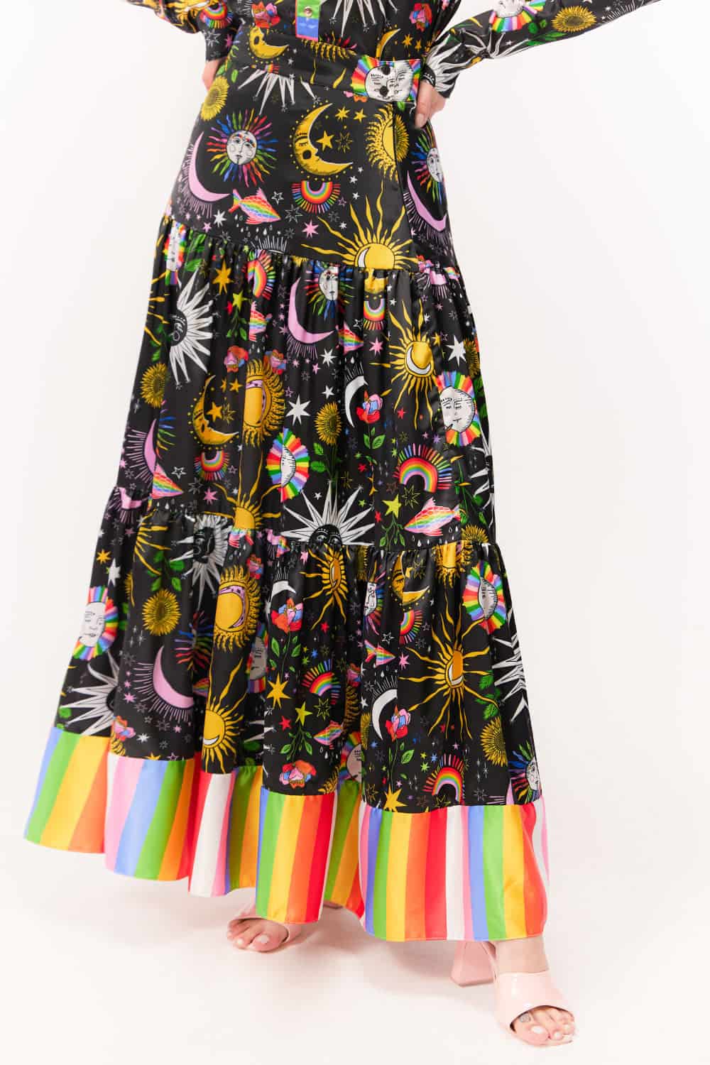 Maxi Falda / Estampado Madre Luna, Padre Sol Negra - miniatura 3