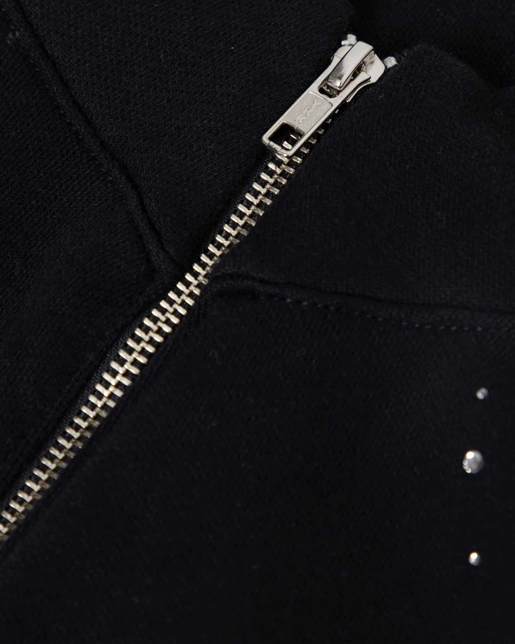 W Golden Heritage Slim Fit Zip Up Pearled Cropped Crewneck Black - miniatura 6