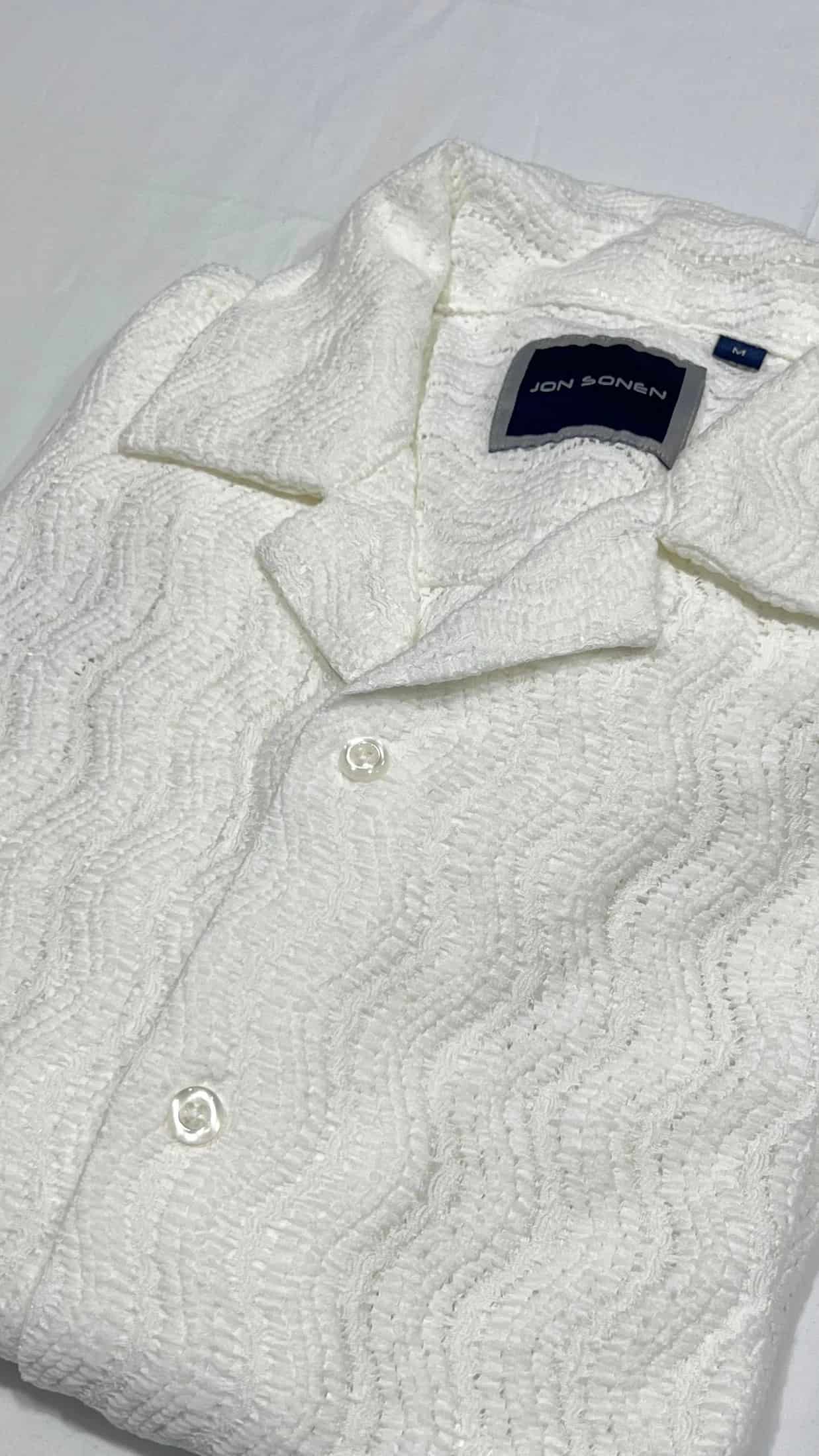 Camisa con textura manga corta para hombre Jon Sonen 027225010 - miniatura 2