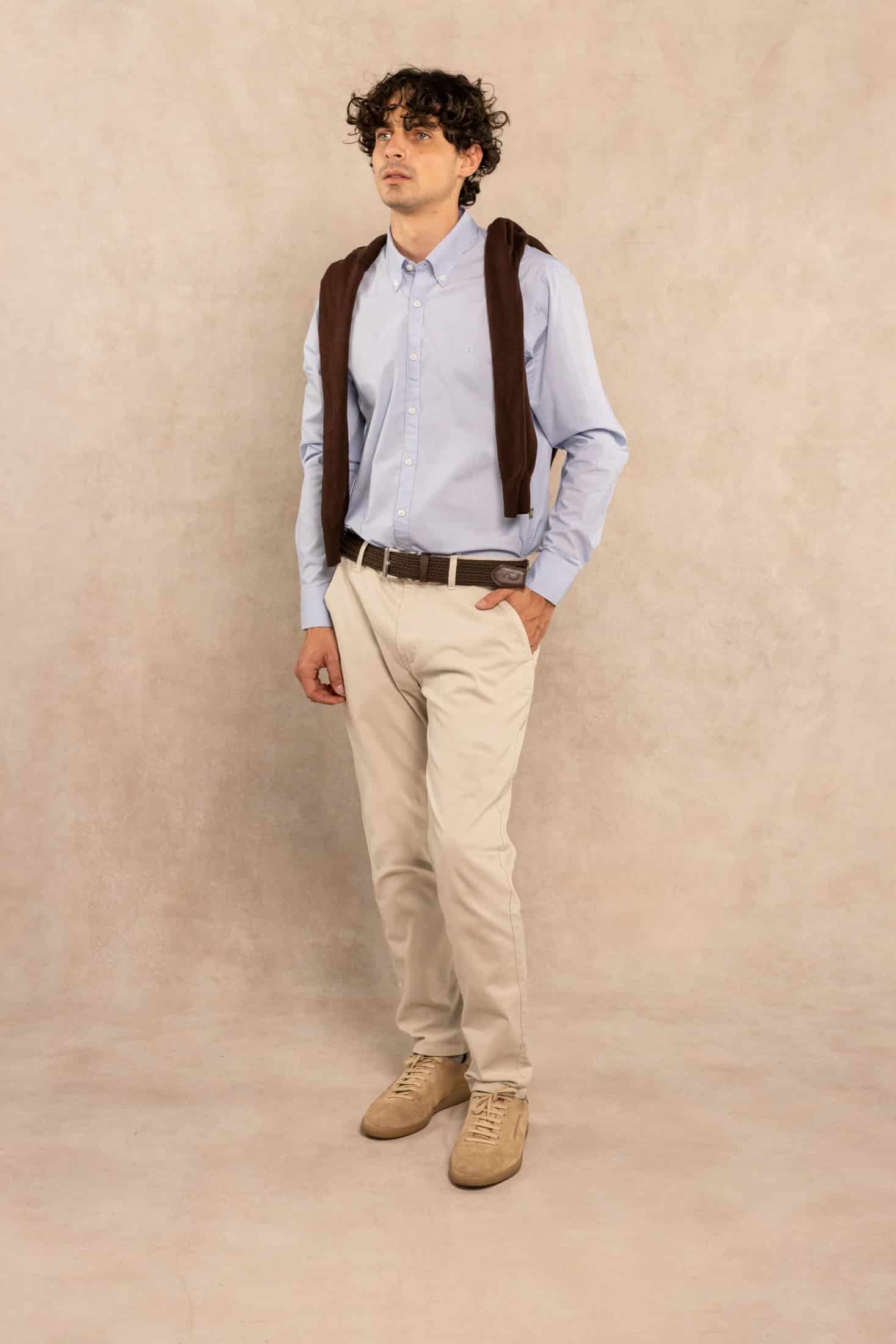 Camisa Antimanchas Popelina Light Blue - Talla Regular - miniatura 2