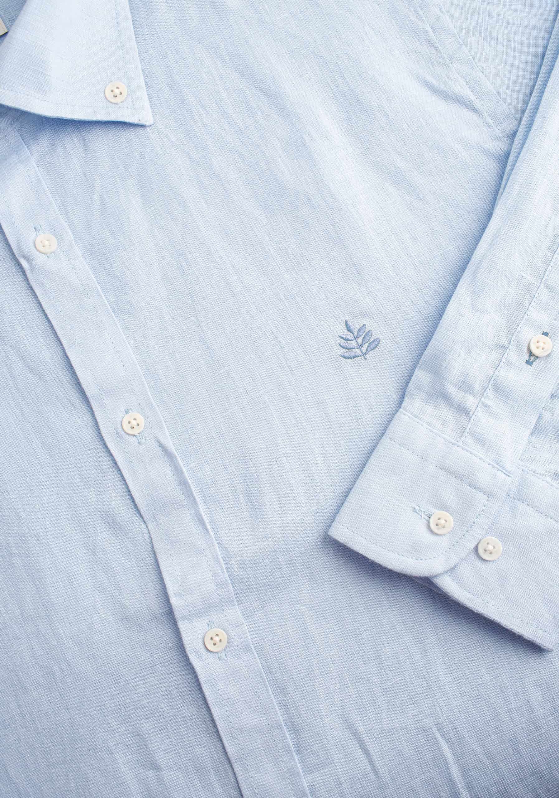 Camisa H CBD Lino L-Azl Azul Claro - miniatura 3
