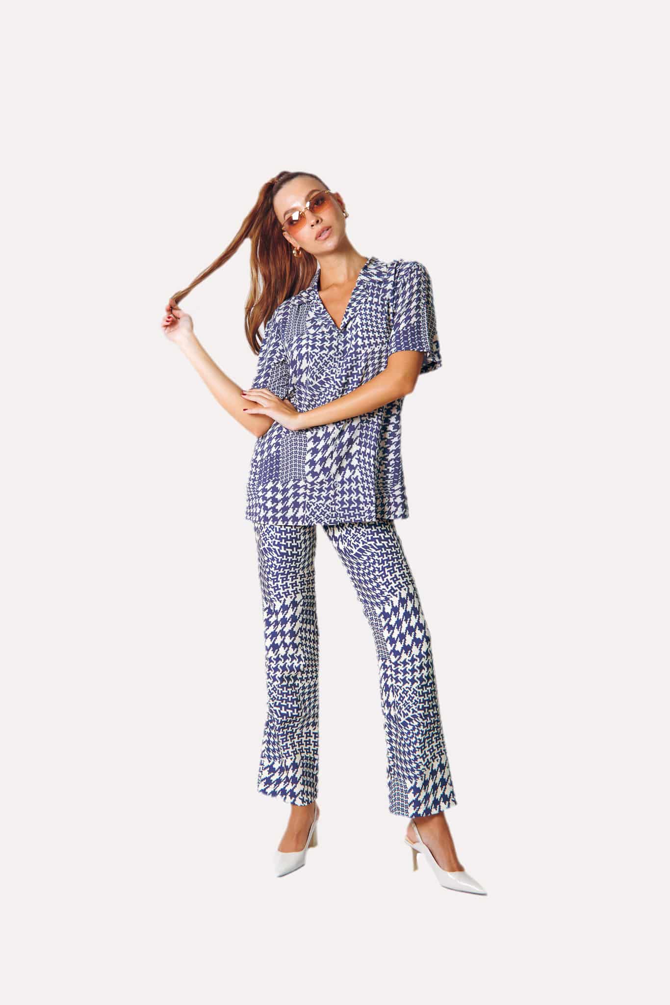 Howdy Pants in Geometrical Blue - miniatura 1