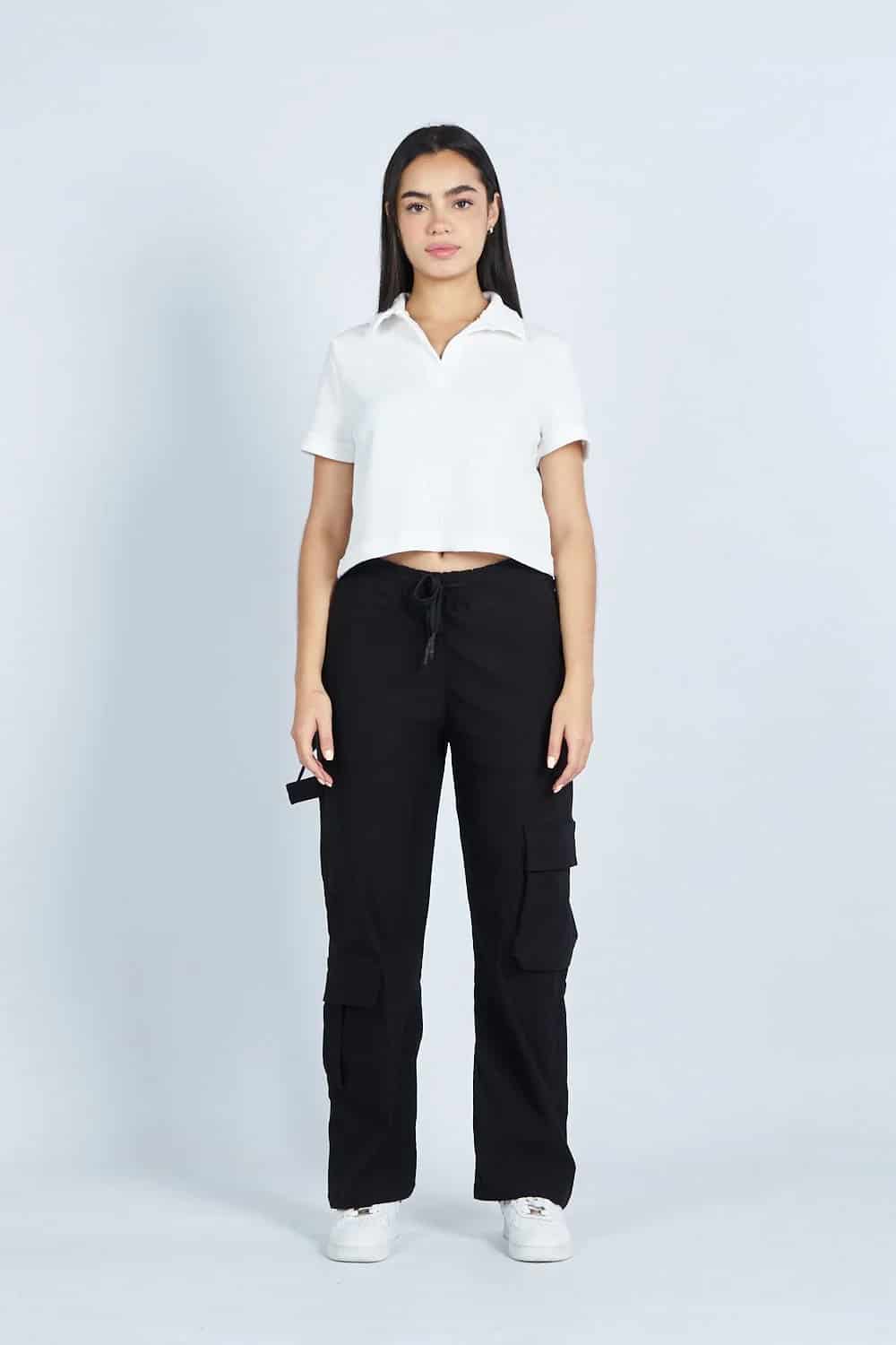 Lounge cropped Polo textura Blanca | Drop 03 | - miniatura 3