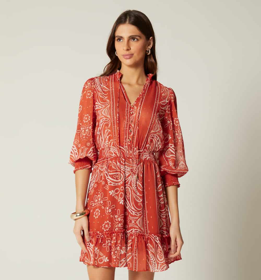 Vestido corto manga 3/4 - miniatura 2