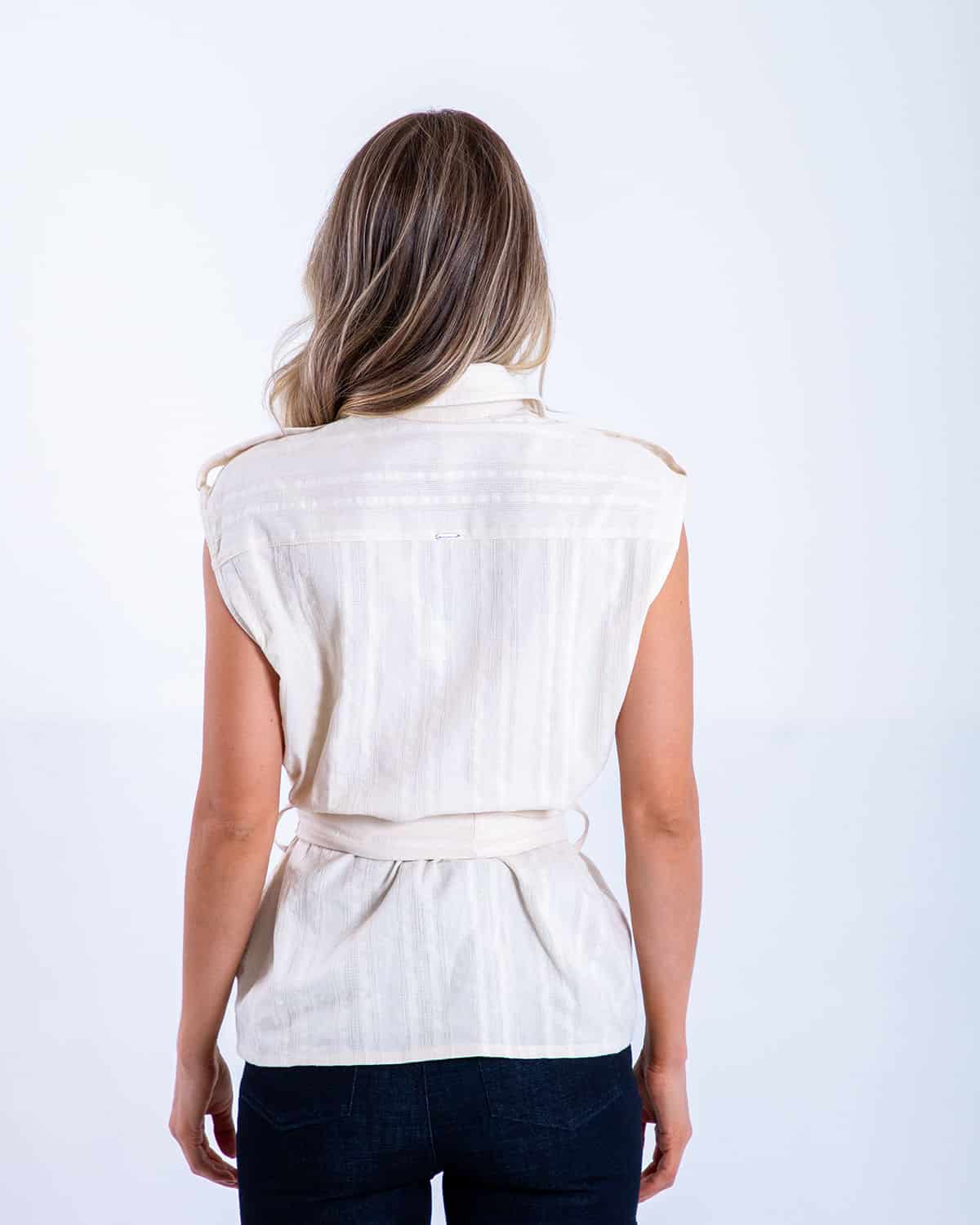 Camisa ivory manga sisa para mujer - miniatura 3