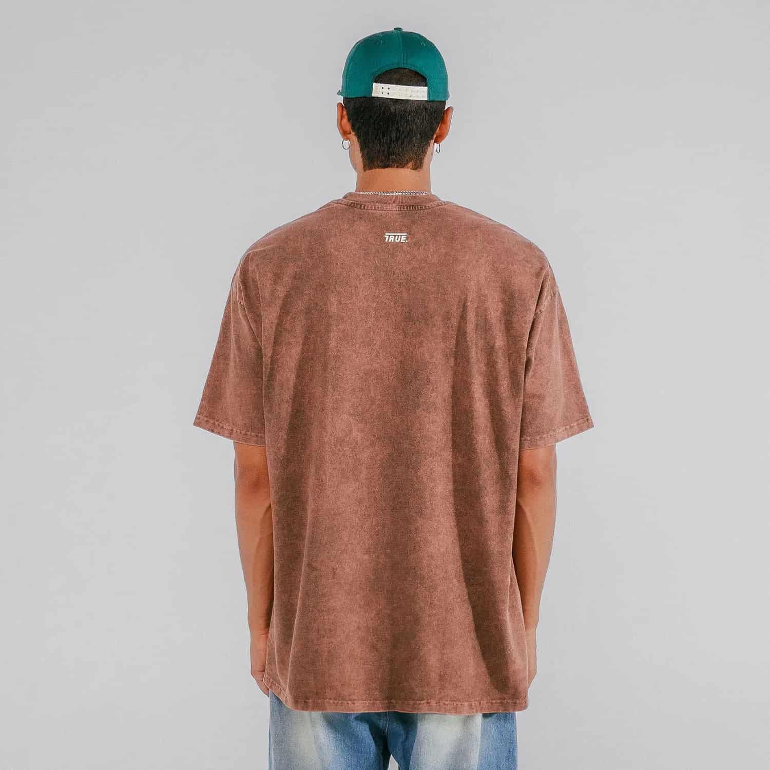 Oversized Washed T- Shirt - Brown - miniatura 4