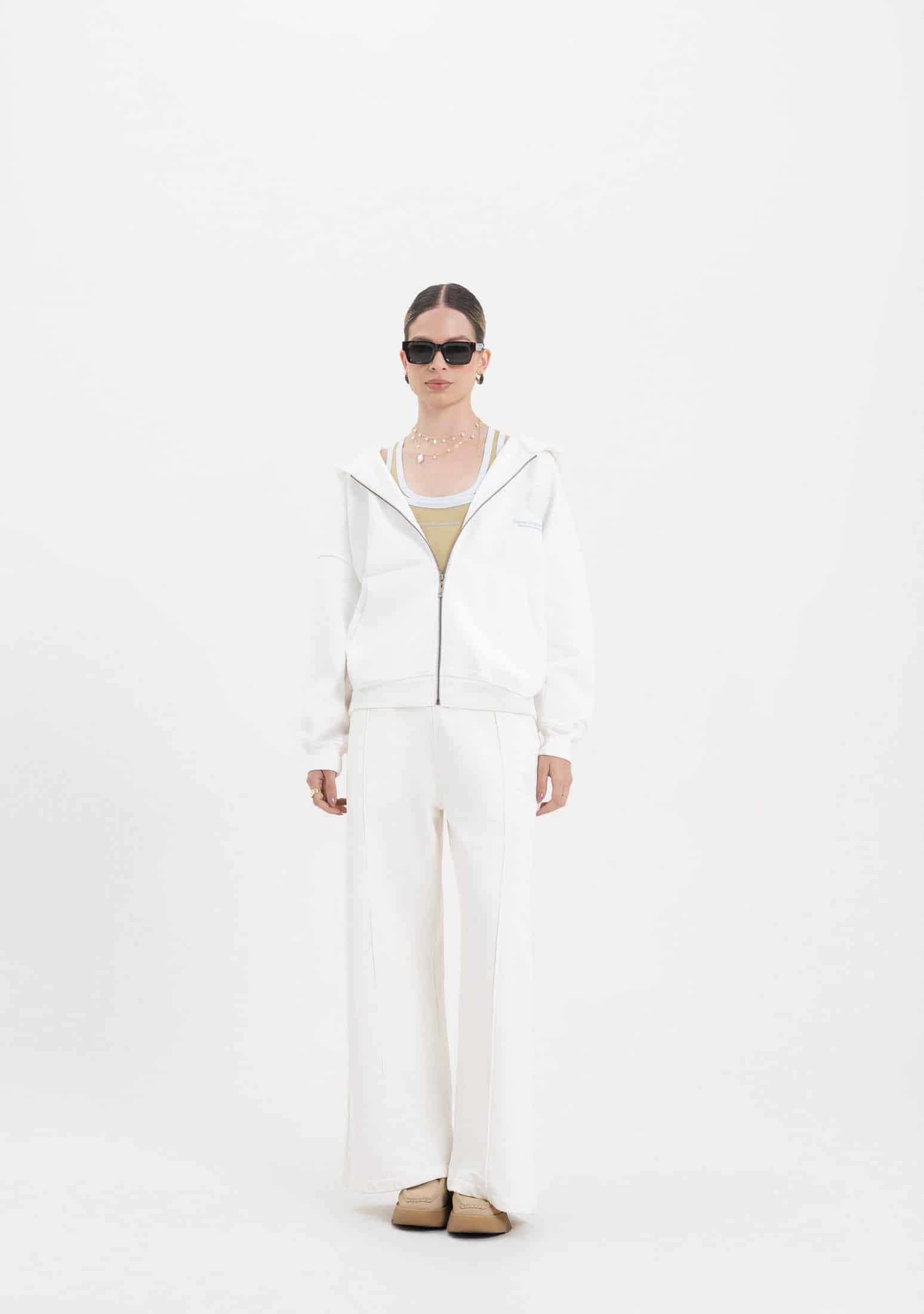 Across The Lines White Zip Hoodie - miniatura 6
