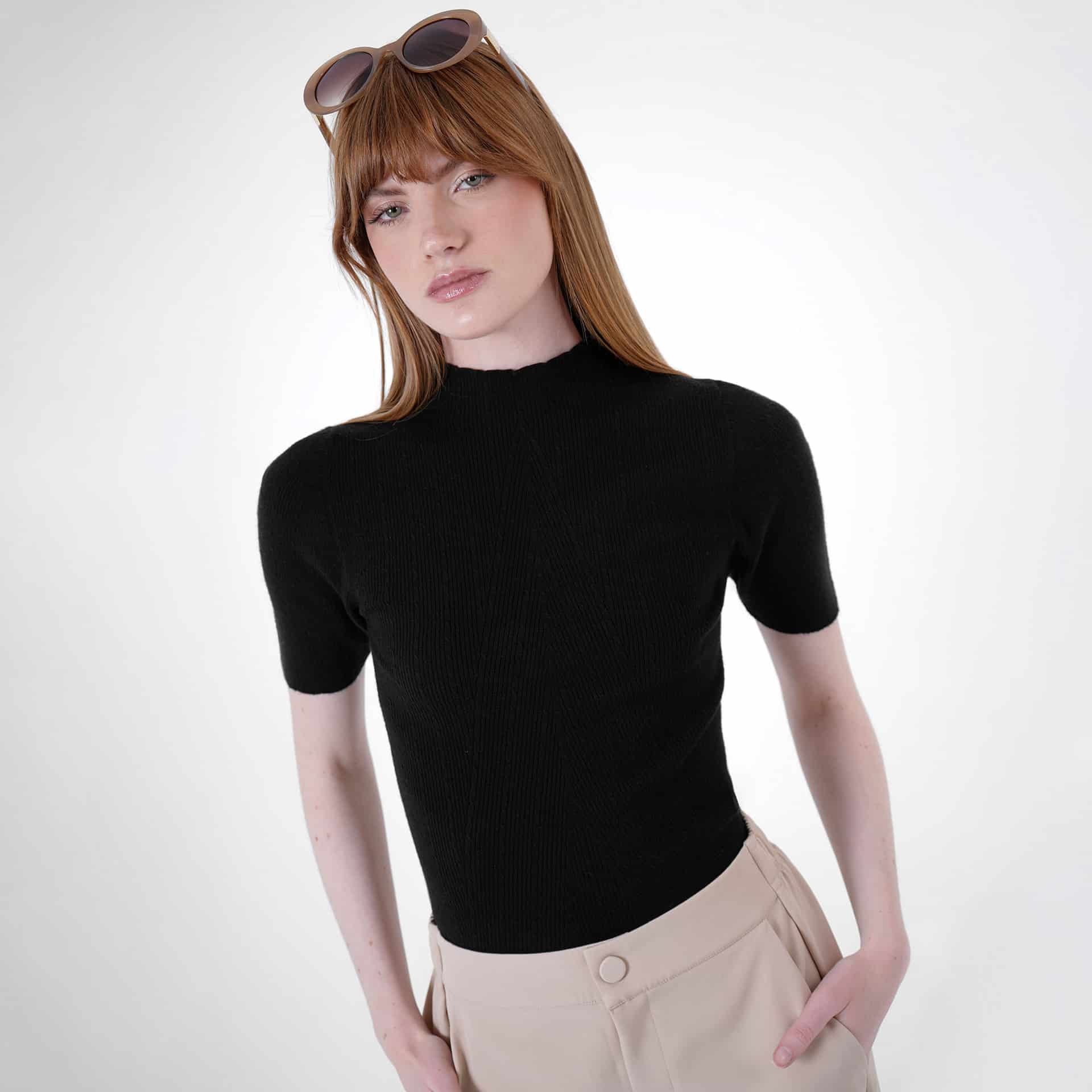 Sweater cuello alto manga al codo - miniatura 6