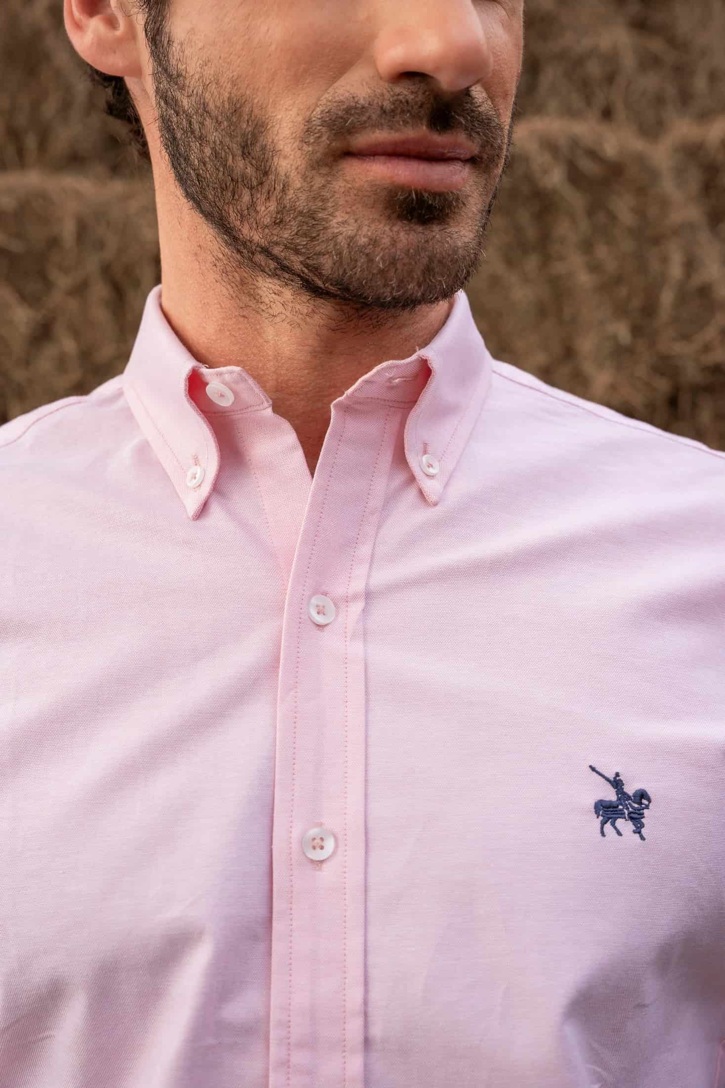 Camisa Oxford Pima Hombre Rosada - miniatura 3
