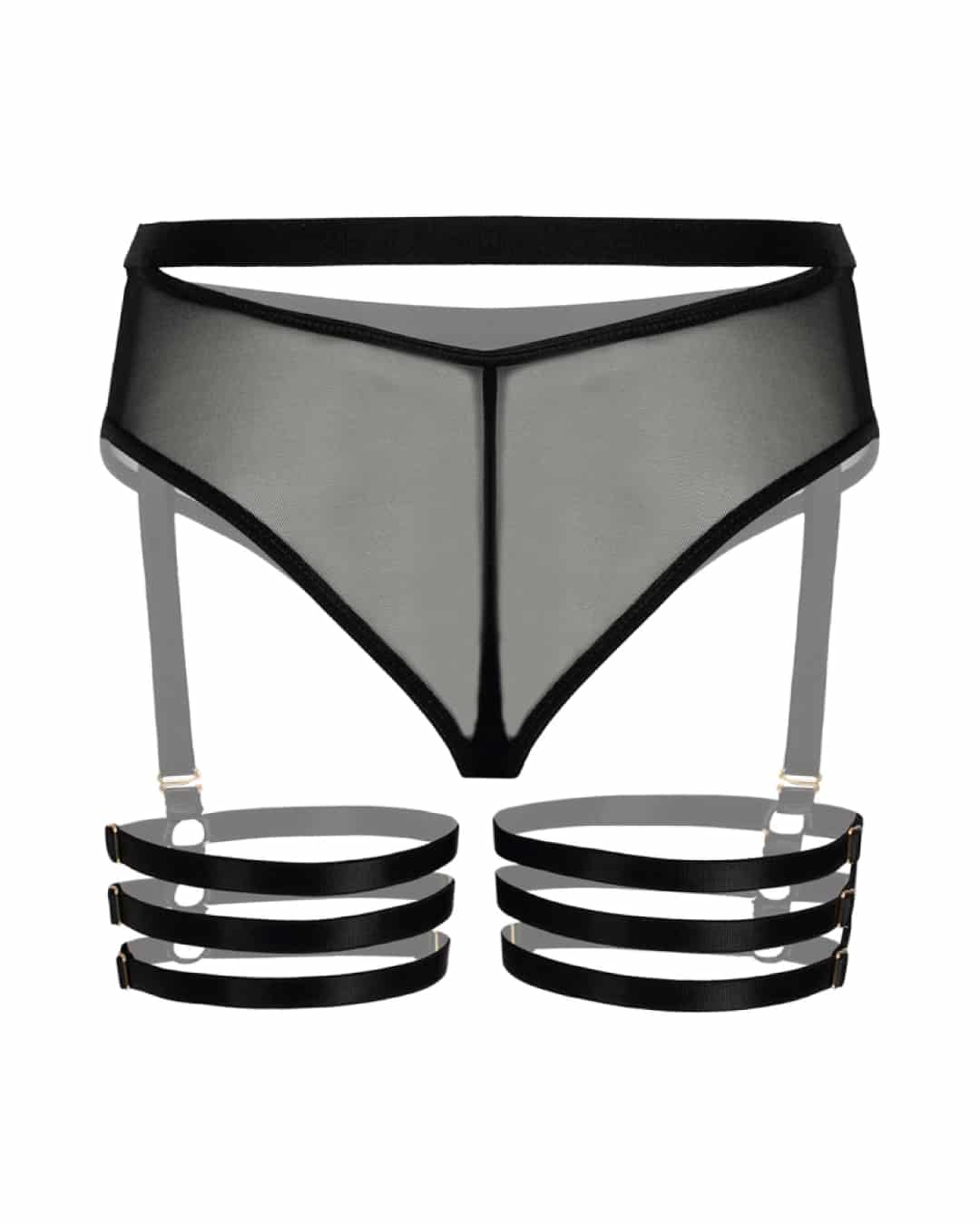 Panty alto con ligueros - SO SEXY NEGRO Tallas: S-L-XL - miniatura 5