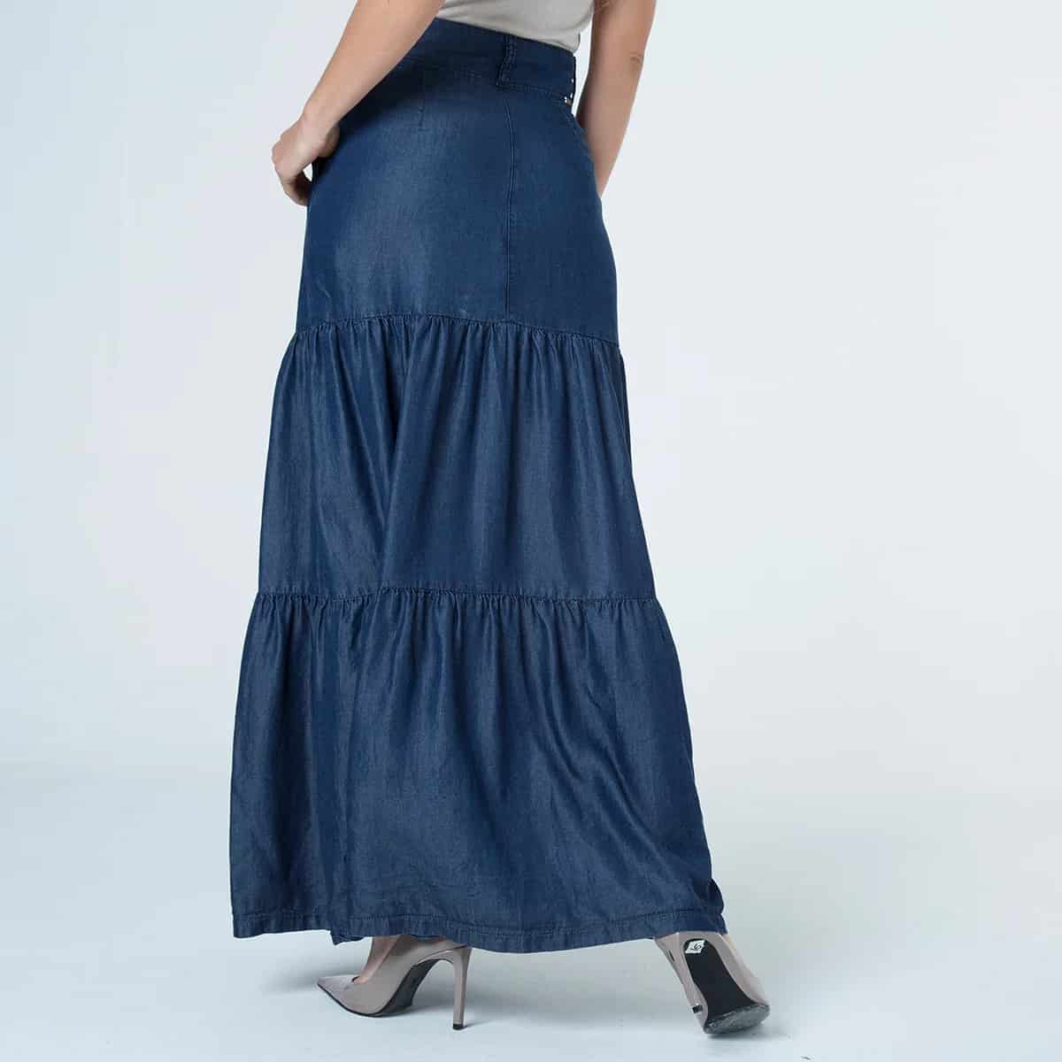Falda Larga Denim Drk - miniatura 4