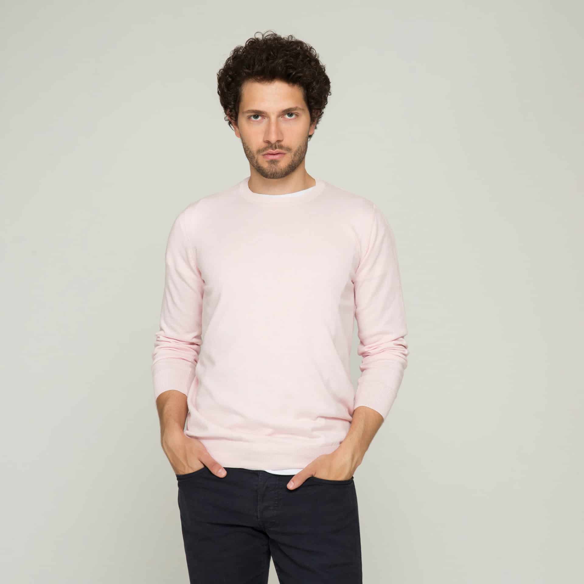 Saco Cuello Redondo Algodón Rosa Bebé - miniatura 1