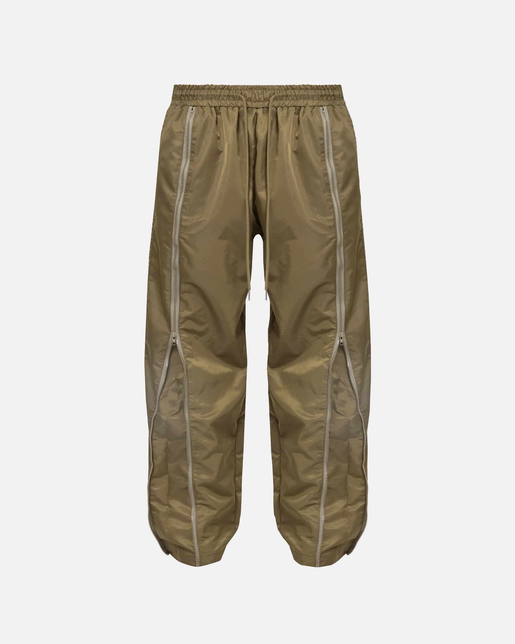 Basics Panelled Zip Up Cargo Pants Green - miniatura 1