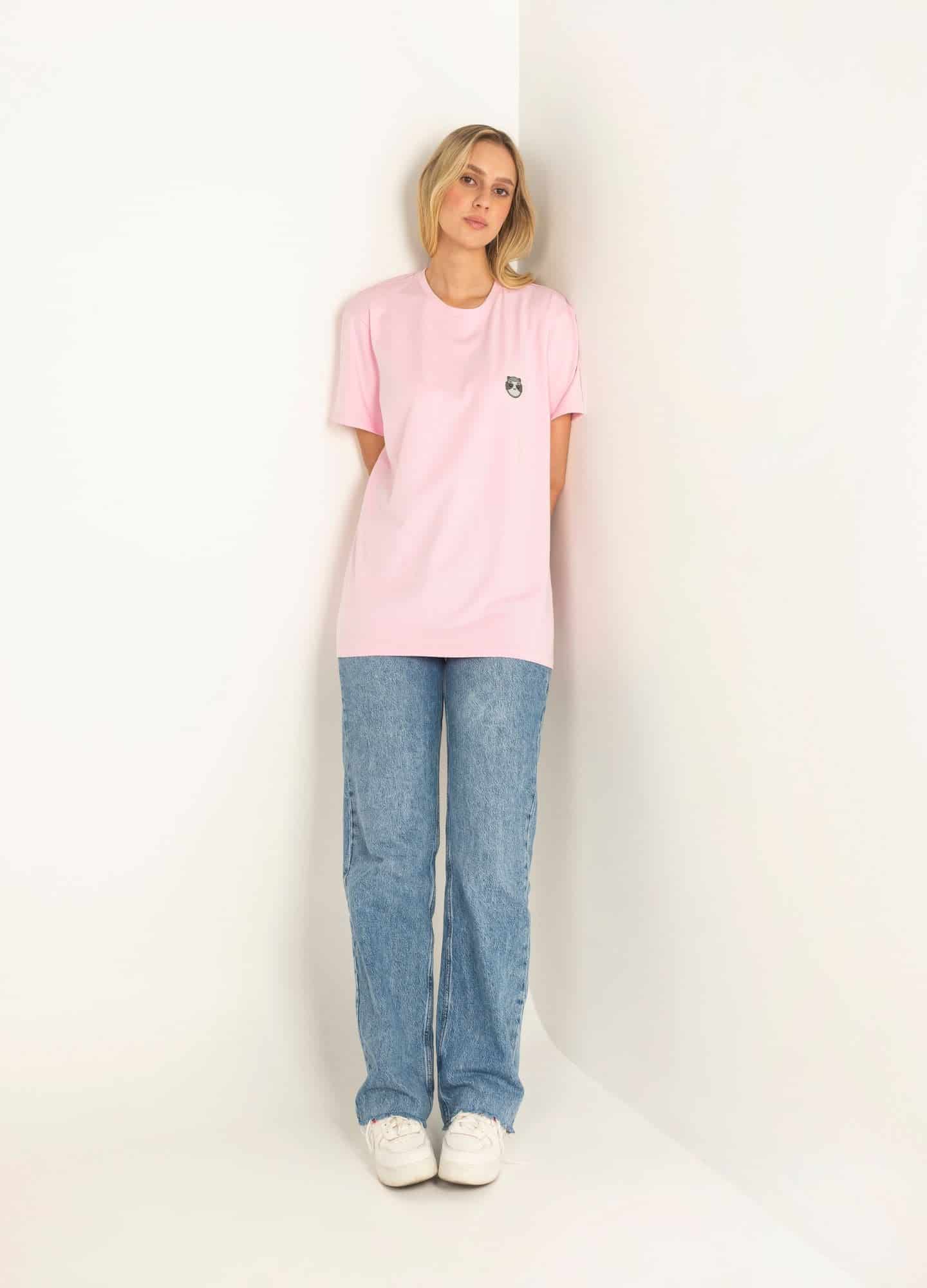 Basic Perezoso Camiseta Regular – Rosa - miniatura 3