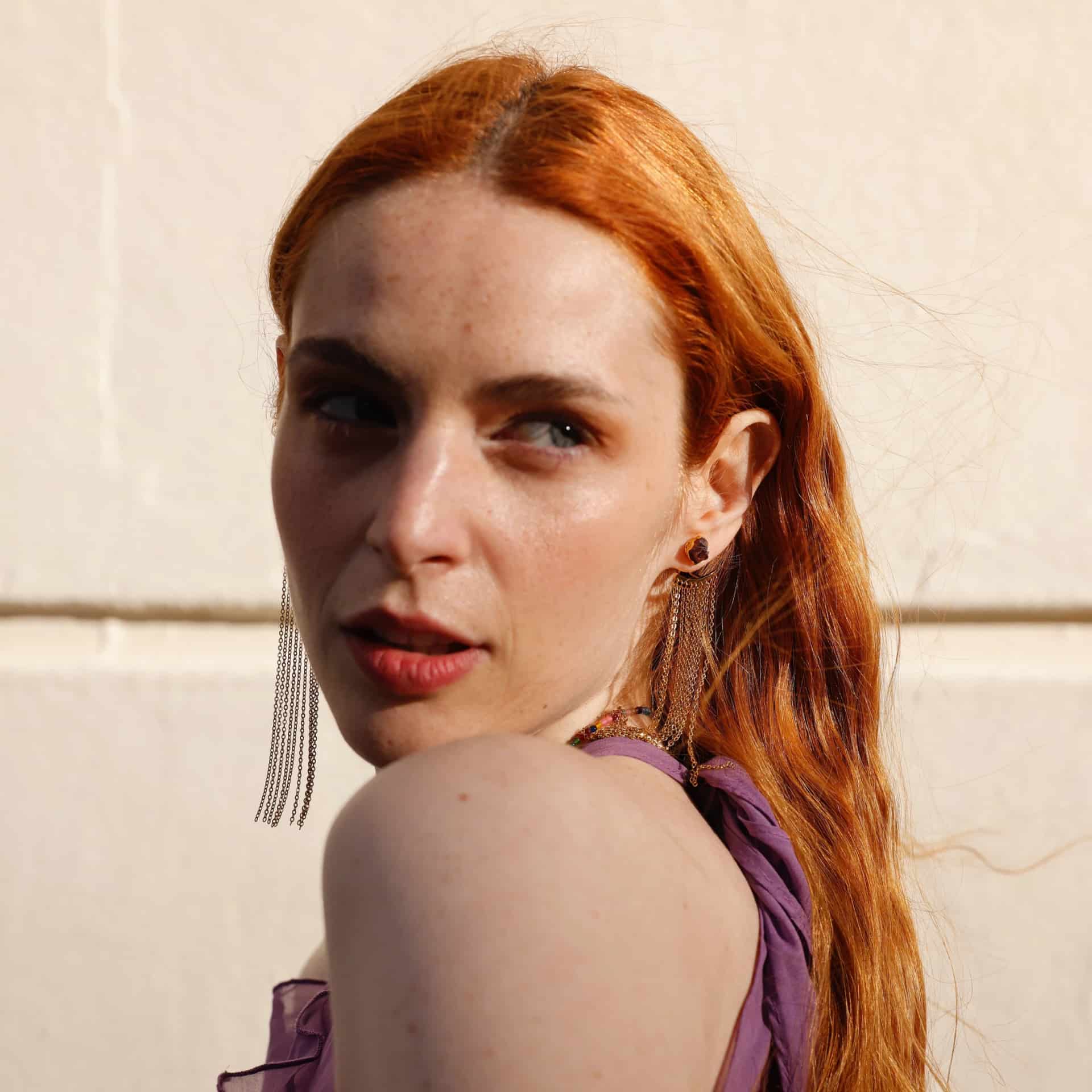 Stone Chain Earrings - miniatura 2