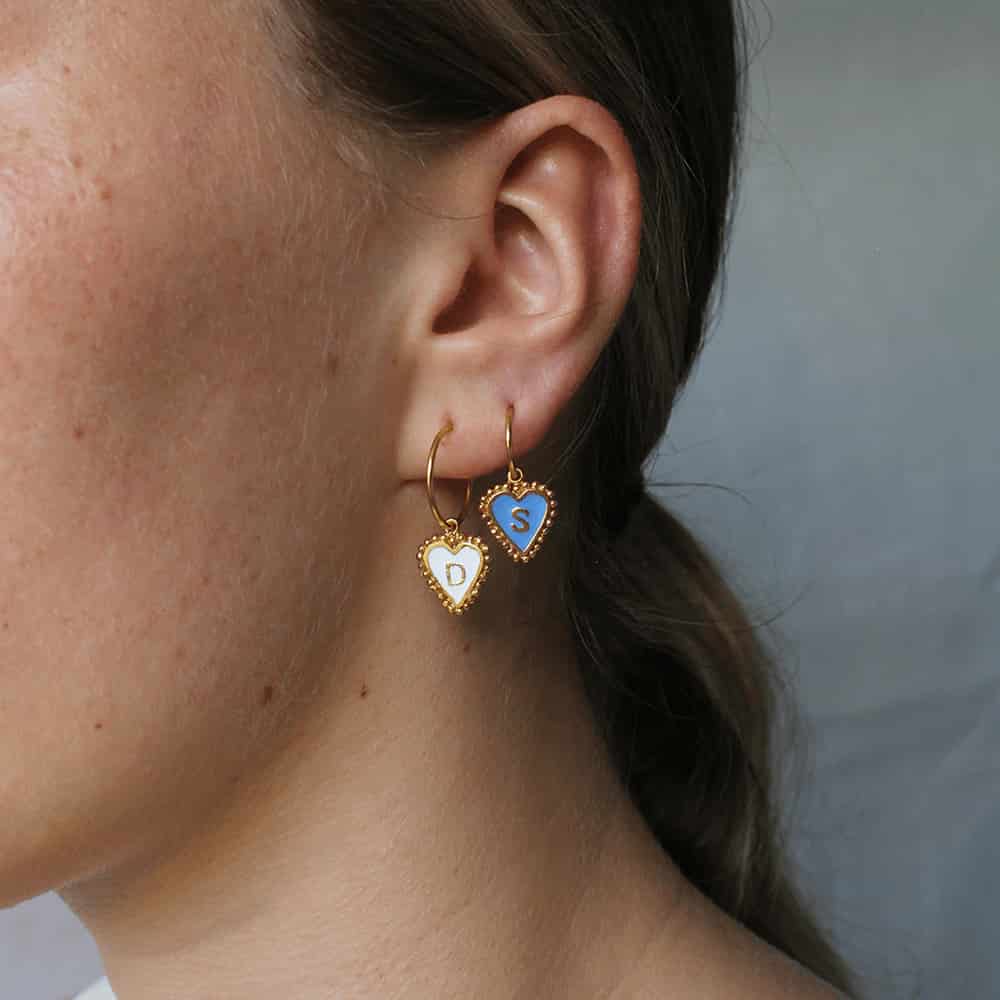 PreOrder Baby Hoops 9mm Letra Heart Plata - miniatura 34