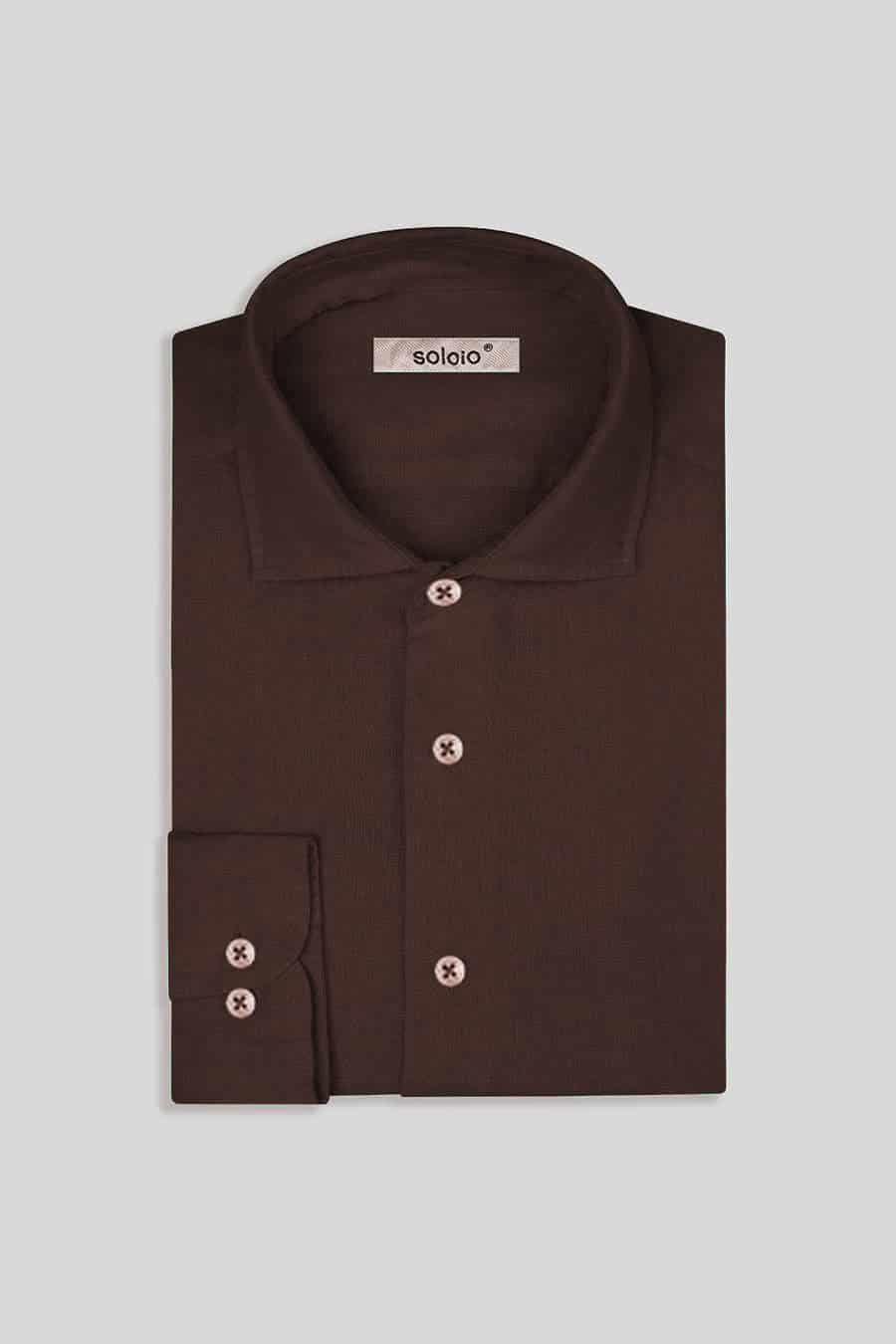 Men's linen shirt deeptaupe - miniatura 5