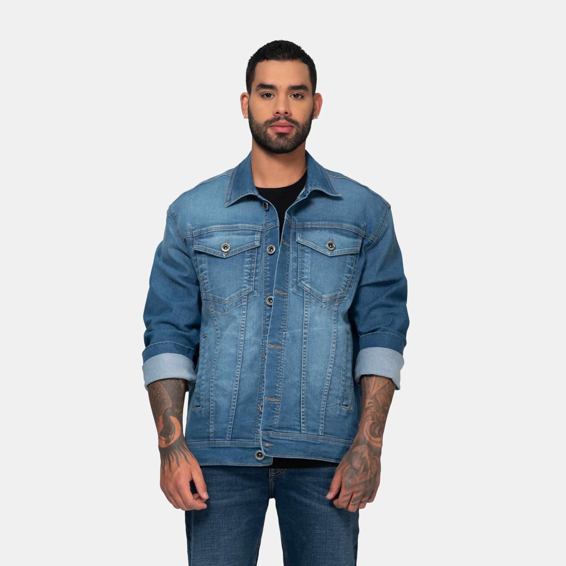 Chaqueta Denim Clásica Azul Medio - miniatura 2