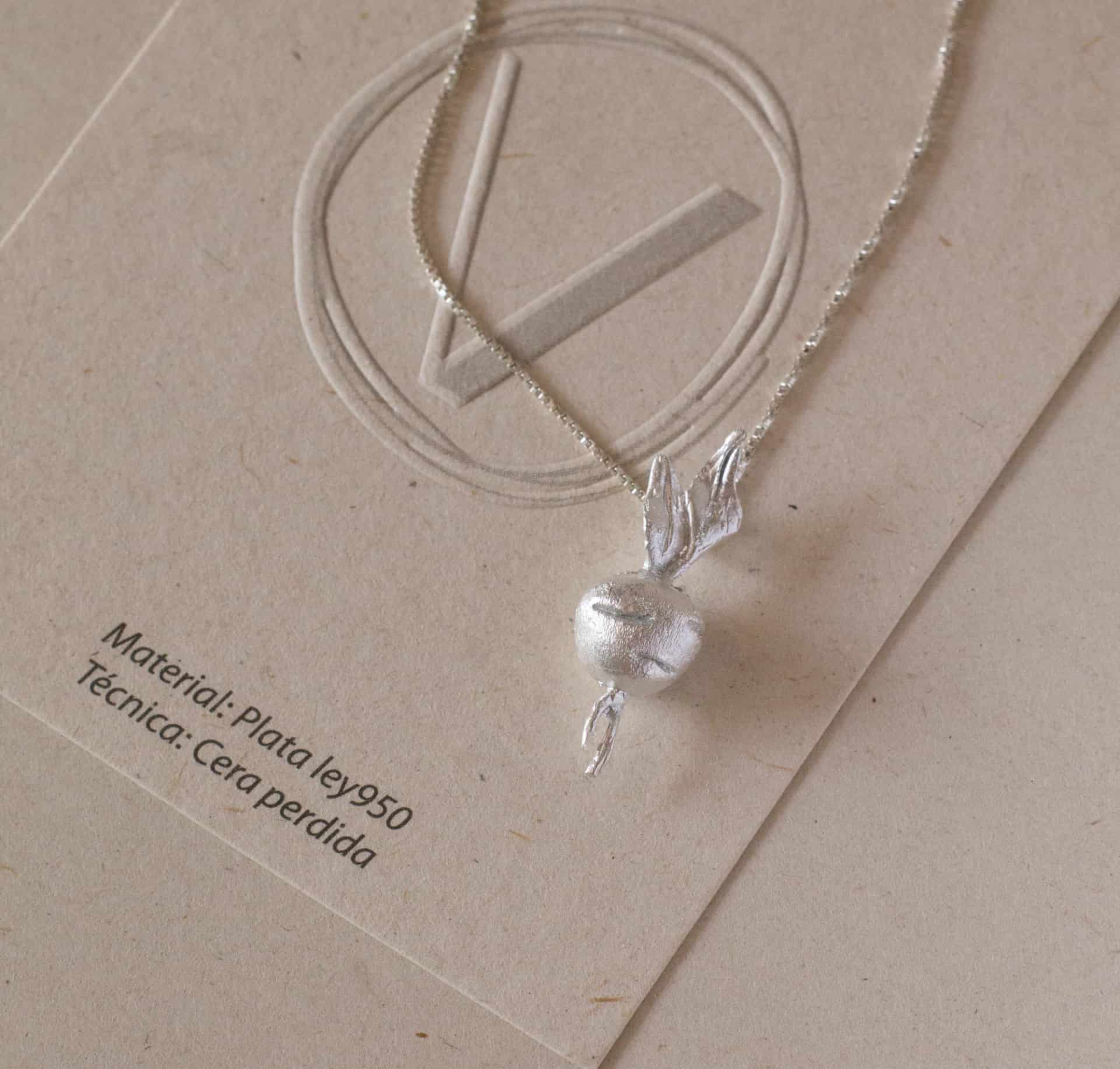 Collar Mini rábano (Plata ley950) - miniatura 2