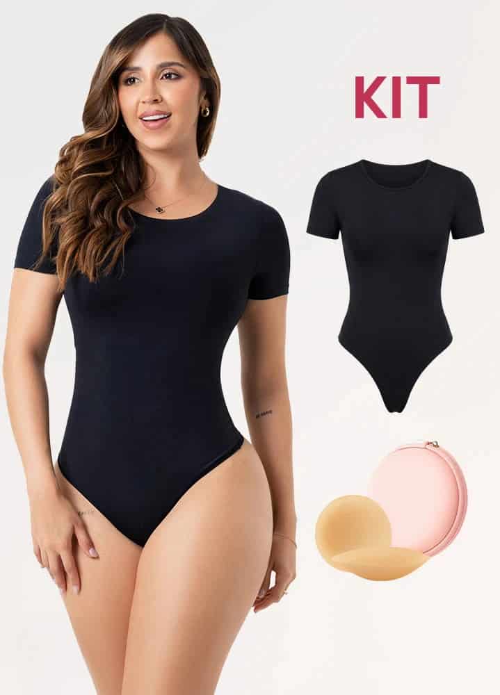 Kit Salome TD01L5: Body Manga Corta + Cubre Pezones Invisibles - miniatura 3