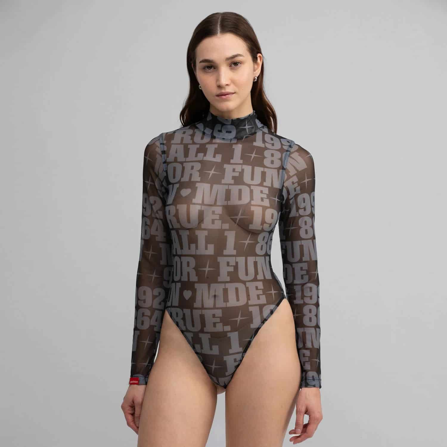 True X Smirnoff Mesh Bodysuit - Black - miniatura 8