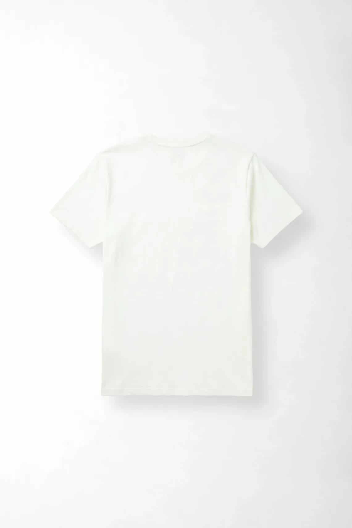 Camiseta regular con mini gráfico al pecho de algodón blanco para hombre - miniatura 5